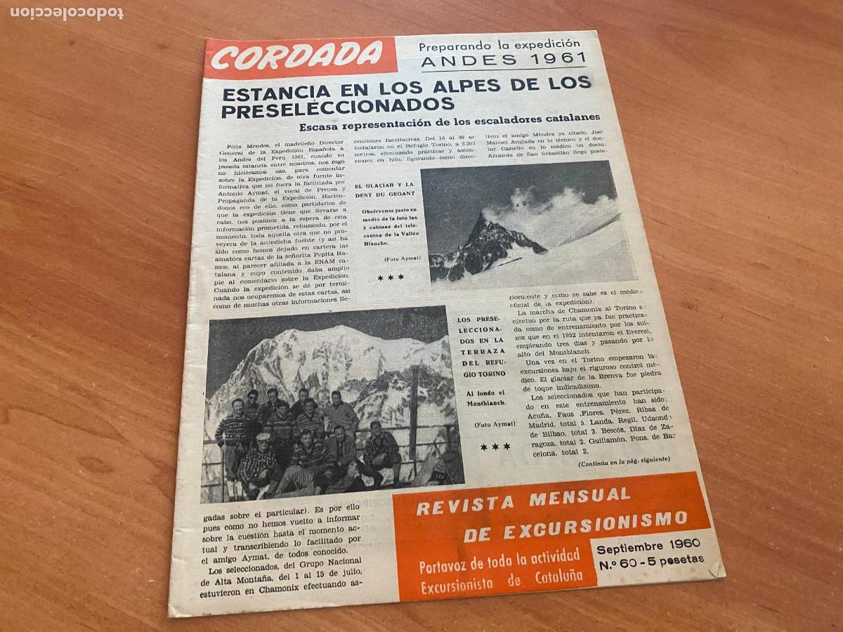 Coleccionismo deportivo: CORDADA N&ordm; 60 SEPTIEMBRE 1960 SANT JUST EXPEDICION ANDES (COIM22)