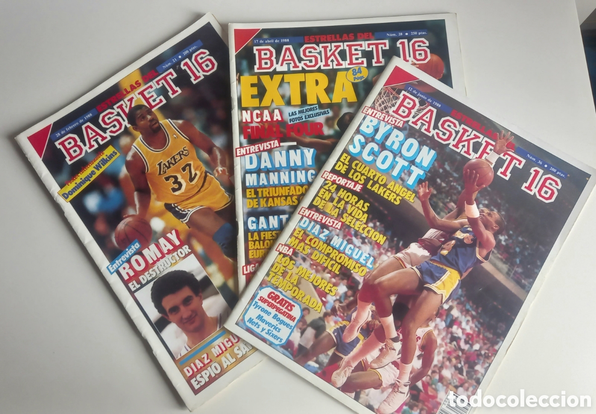 Coleccionismo deportivo: LOTE DE 3 REVISTAS ESTRELLAS DEL BASQUET 16, 1988