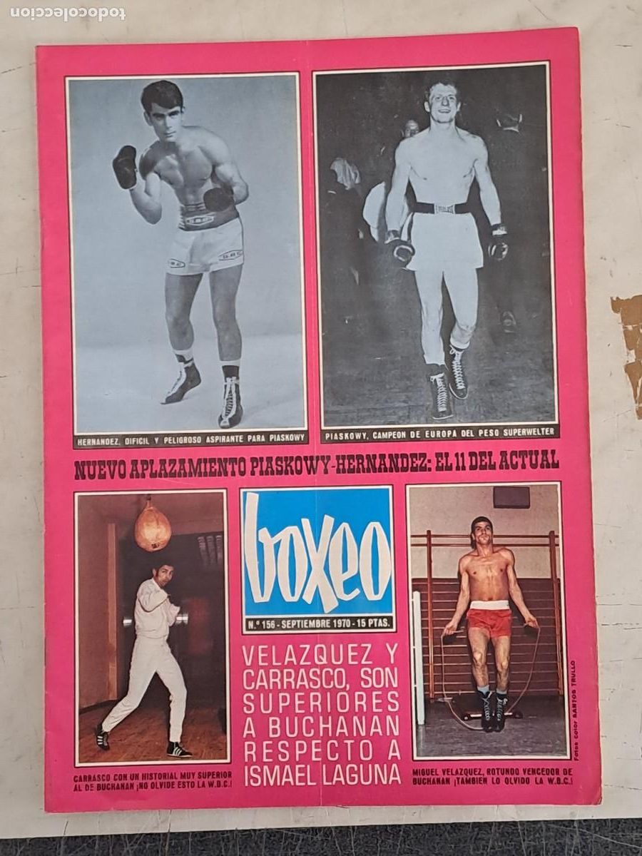Coleccionismo deportivo: Boxeo 156, Vel&aacute;zquez y Carrasco, en buen estado