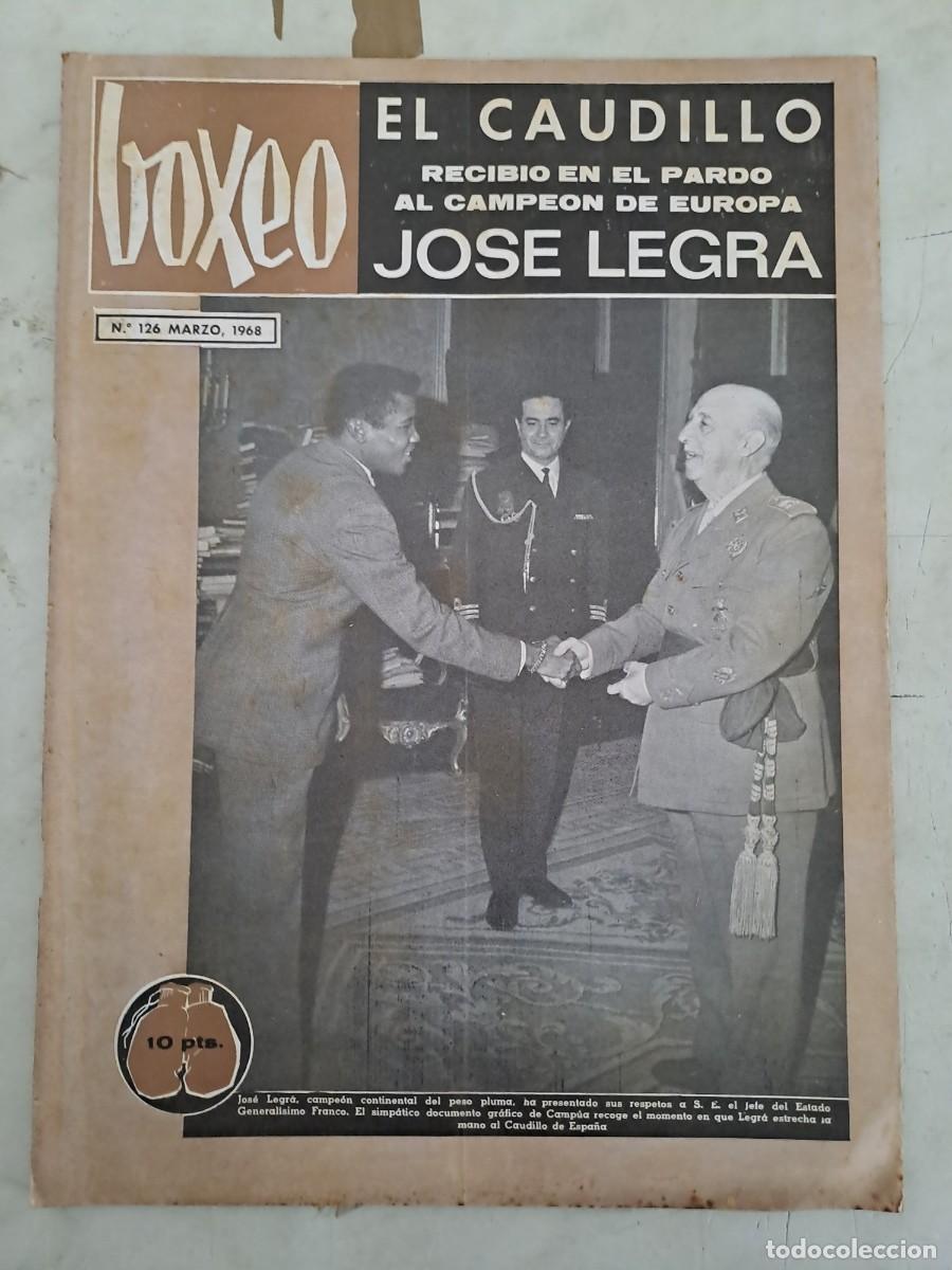 Coleccionismo deportivo: Boxeo 126, el Caudillo recibi&oacute; en el Pardo al campe&oacute;n de Europa Jos&eacute; Legra, en buen estado
