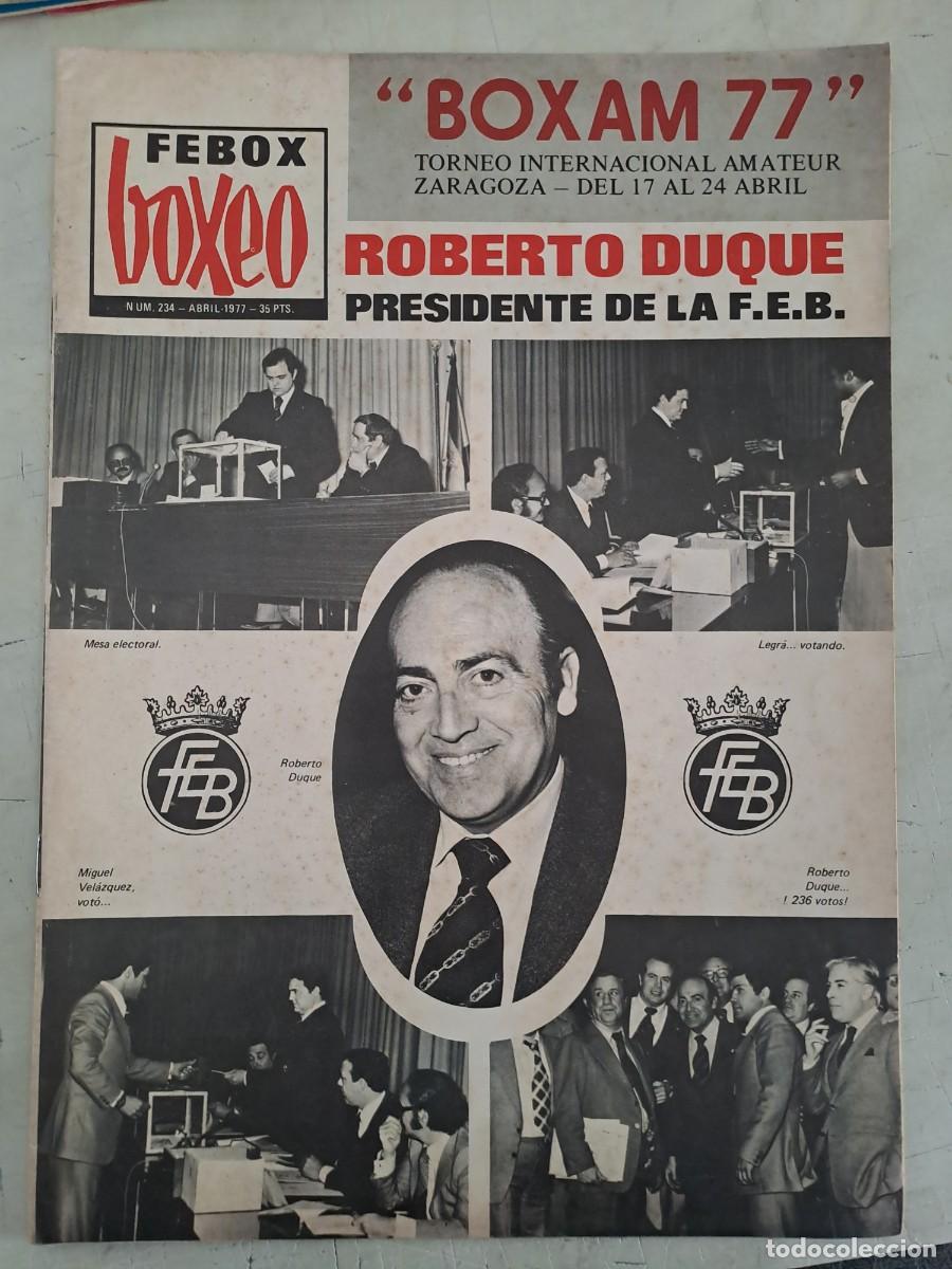 Coleccionismo deportivo: Febox boxeo 234, Roberto Duque, presidente de la F.E.B. en muy buen estado
