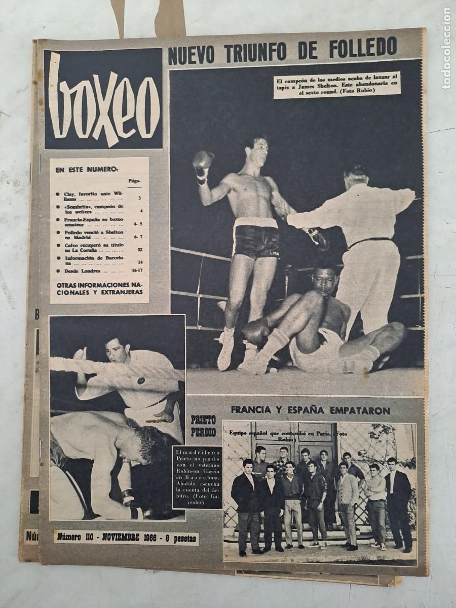Coleccionismo deportivo: Boxeo 110, nuevo triunfo de Folledo, en buen estado