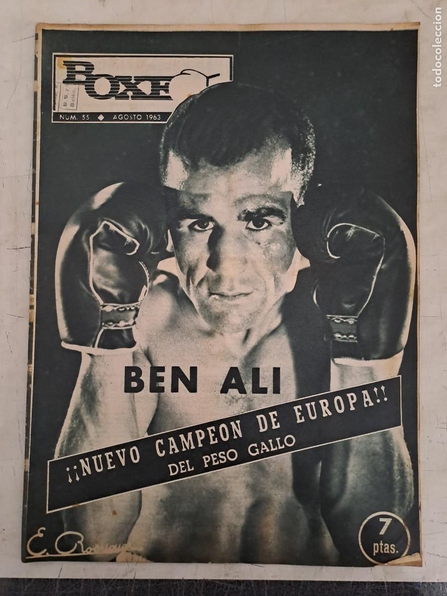 Coleccionismo deportivo: Boxeo 55, Ben Ali, nuevo campe&oacute;n de Europa, en buen estado