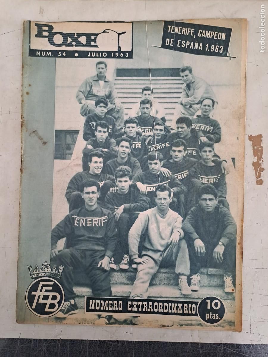 Coleccionismo deportivo: Boxeo 54, Tenerife campe&oacute;n de Espa&ntilde;a 1963, en buen estado