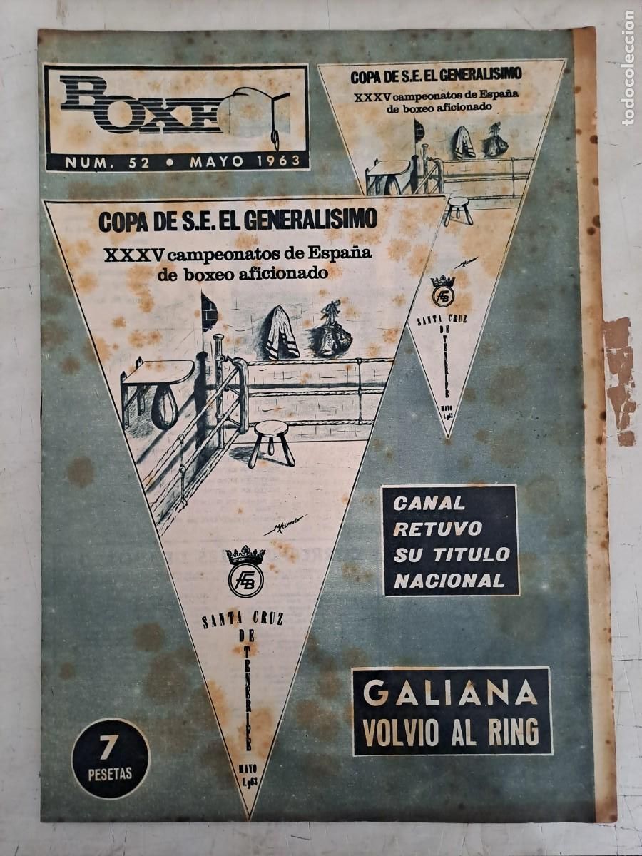 Coleccionismo deportivo: Boxeo 52, XXXV campeonatos de Espa&ntilde;a, en buen estado