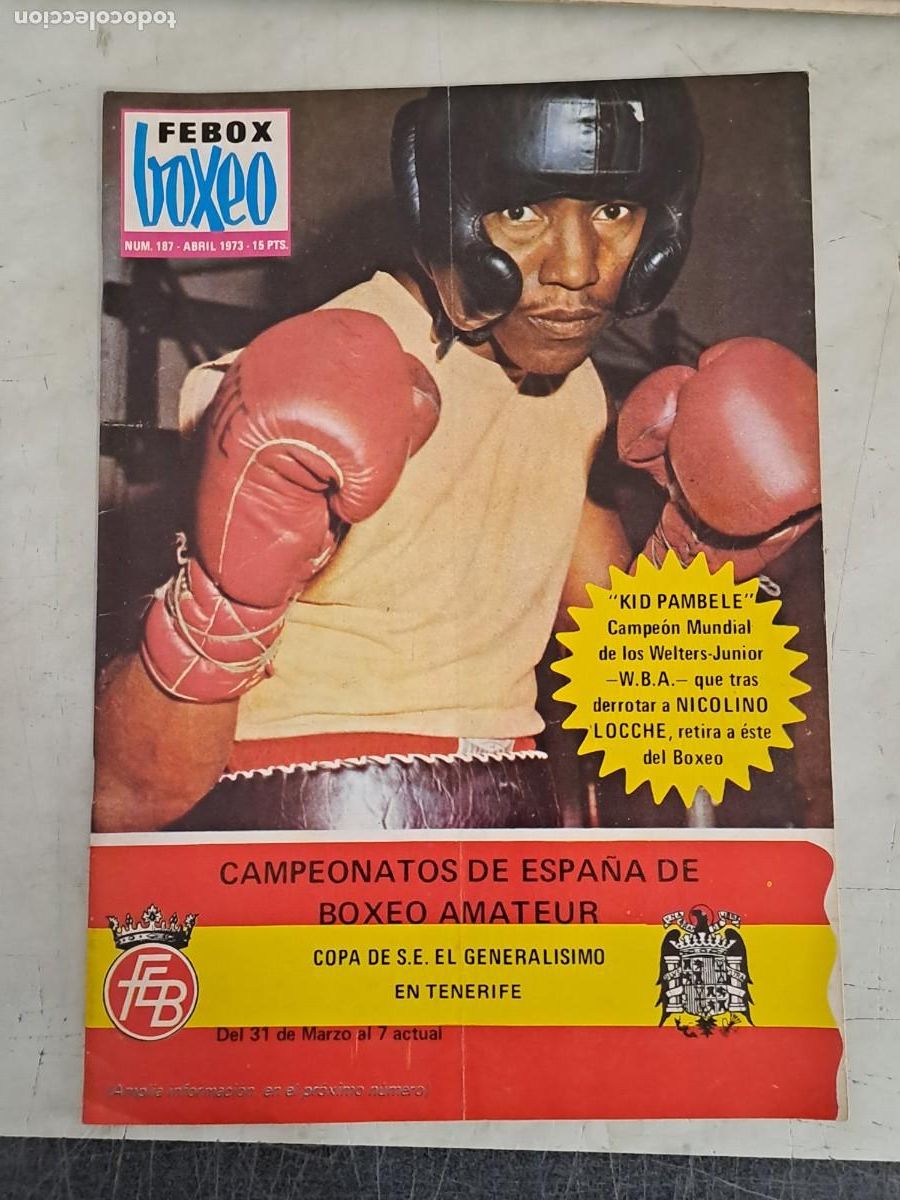 Collectionnisme sportif: Febox boxeo 187, Kid Pambele, campe&oacute;n Mundial, en buen estado