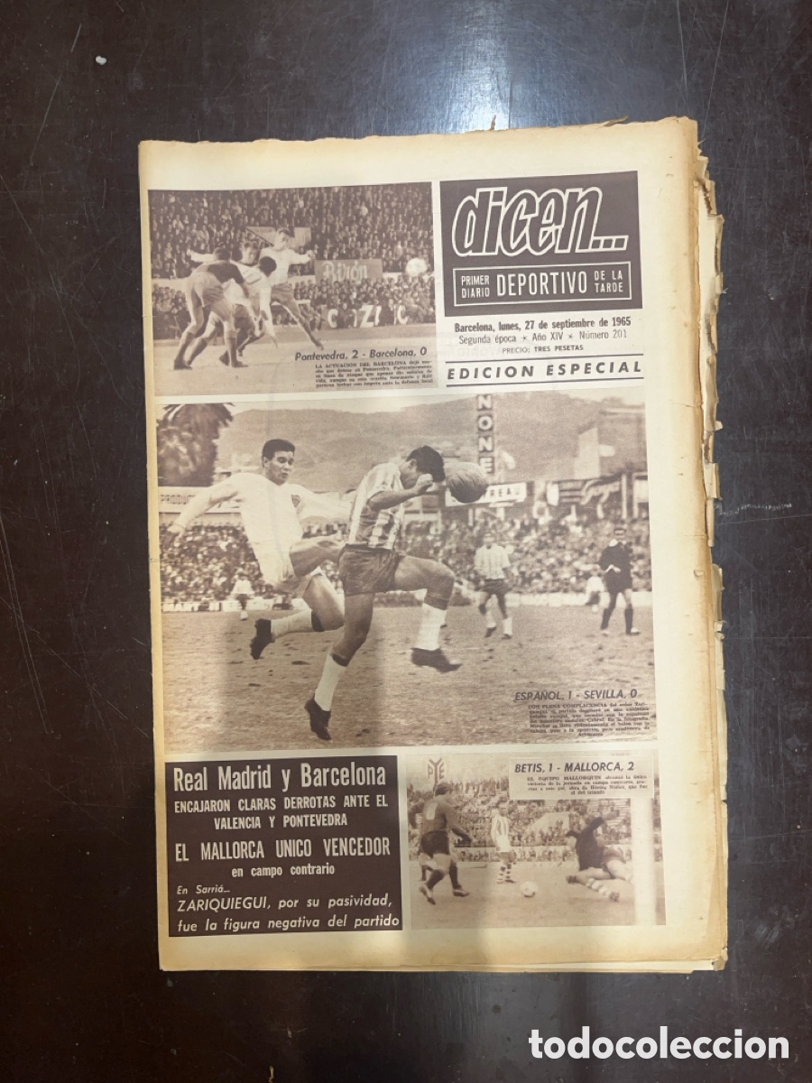 Sammelleidenschaft Sport: REVISTA QUE DICEN&hellip;,DIARIO DEPORTIVO DE LA TARDE, N&Uacute;MERO 201, (BARCELONESA PUBLICACIONES S.A)