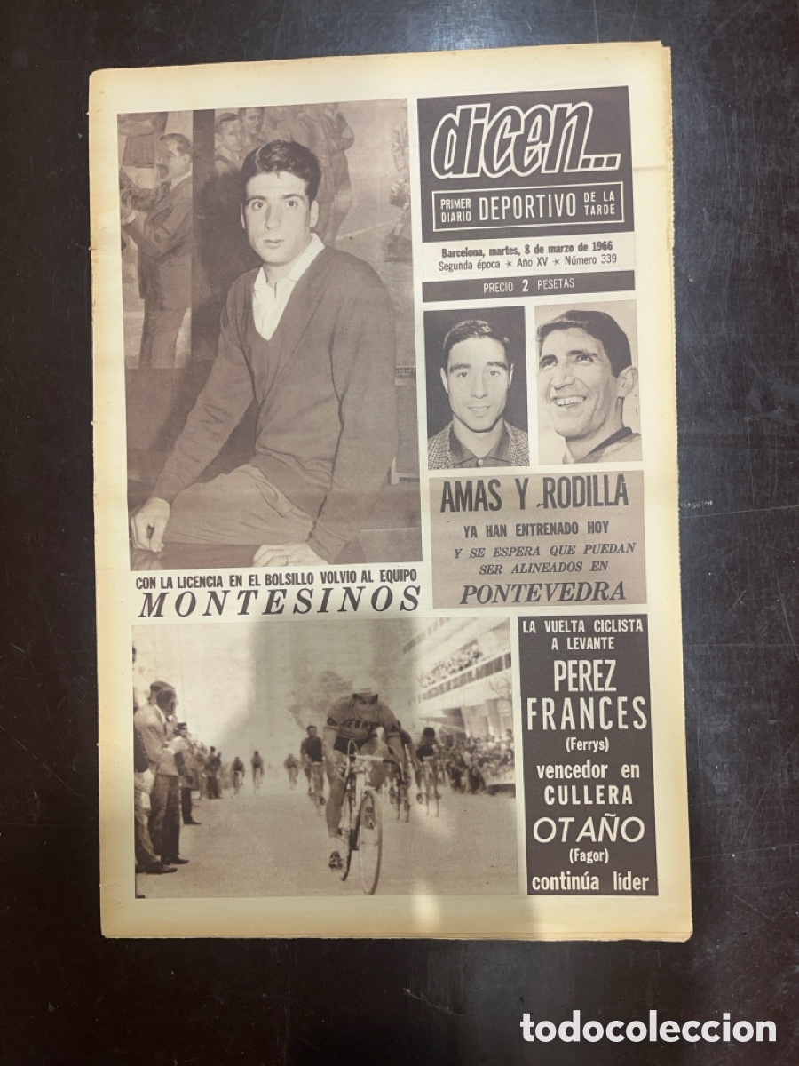 Sammelleidenschaft Sport: REVISTA QUE DICEN&hellip;,DIARIO DEPORTIVO DE LA TARDE, N&Uacute;MERO 339, (BARCELONESA PUBLICACIONES S.A)