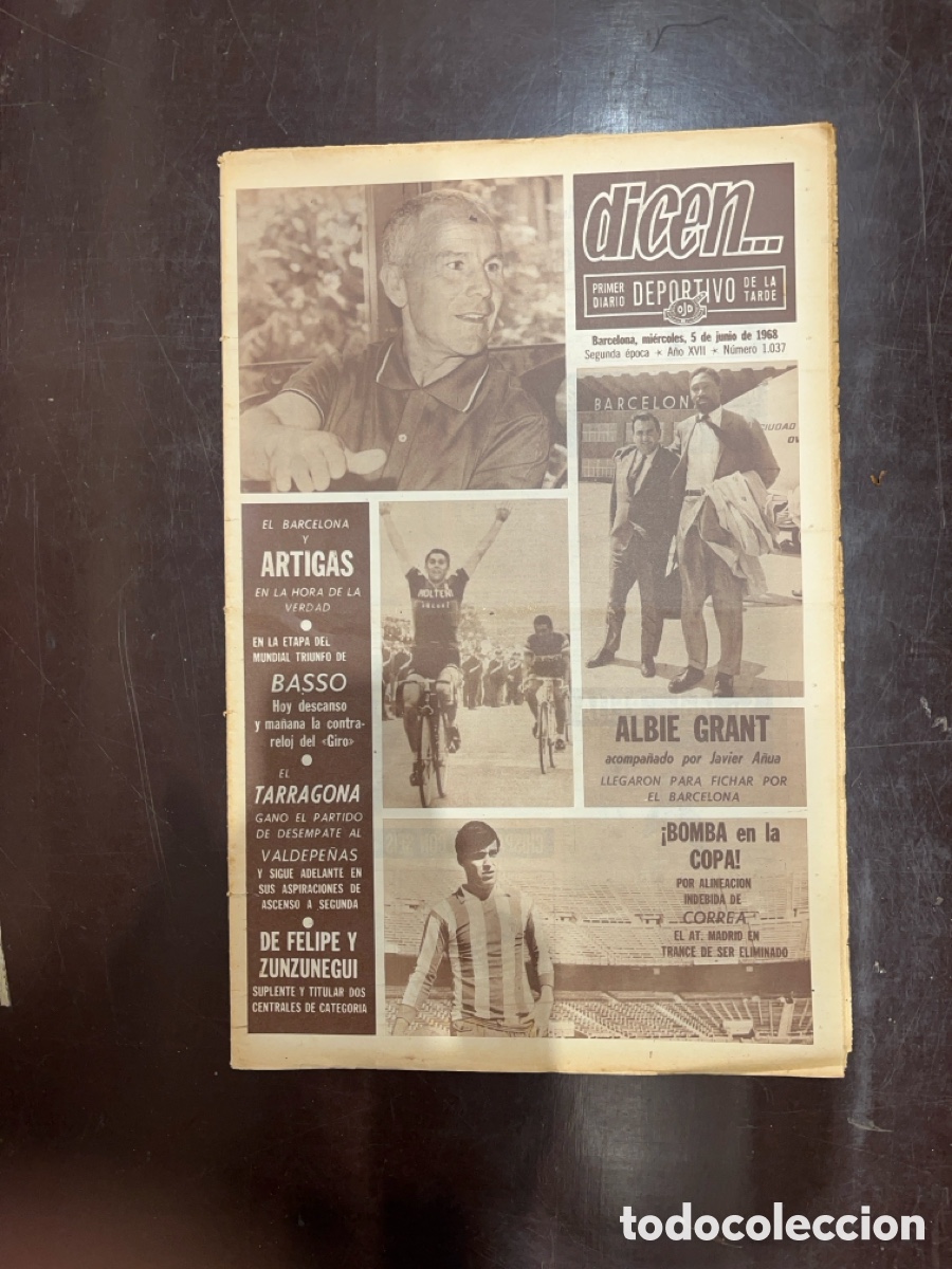 Sammelleidenschaft Sport: REVISTA DICEN&hellip;,DIARIO DEPORTIVO DE LA TARDE, N&Uacute;MERO 1037, (BARCELONESA PUBLICACIONES S.A)