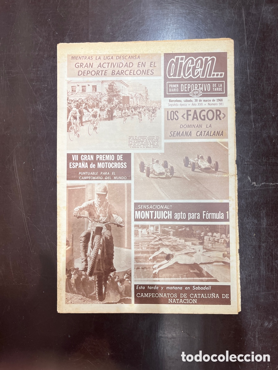 Sports collectibles: REVISTA DICEN&hellip;,DIARIO DEPORTIVO DE LA TARDE, N&Uacute;MERO 981, (BARCELONESA PUBLICACIONES S.A)