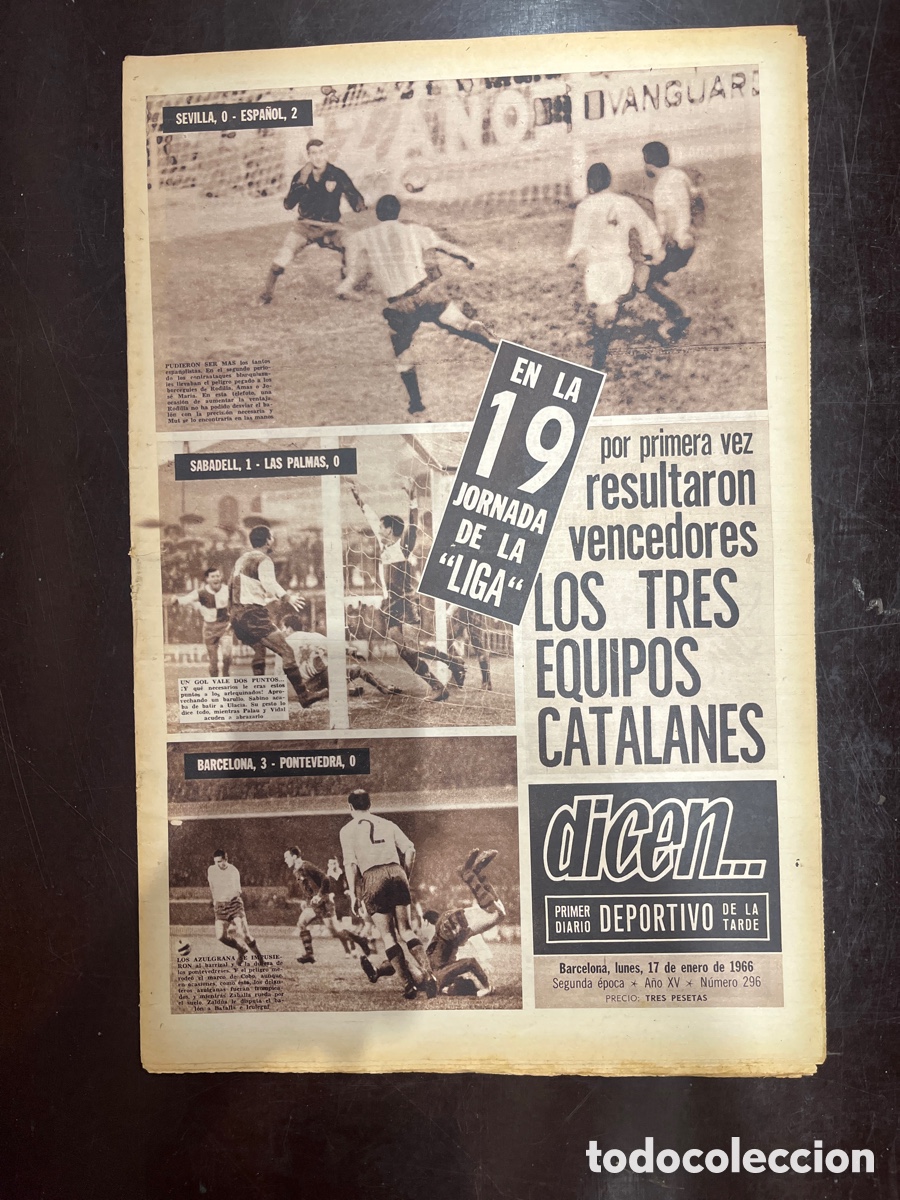 Sammelleidenschaft Sport: REVISTA DICEN&hellip;,DIARIO DEPORTIVO DE LA TARDE, N&Uacute;MERO 296, (BARCELONESA PUBLICACIONES S.A)