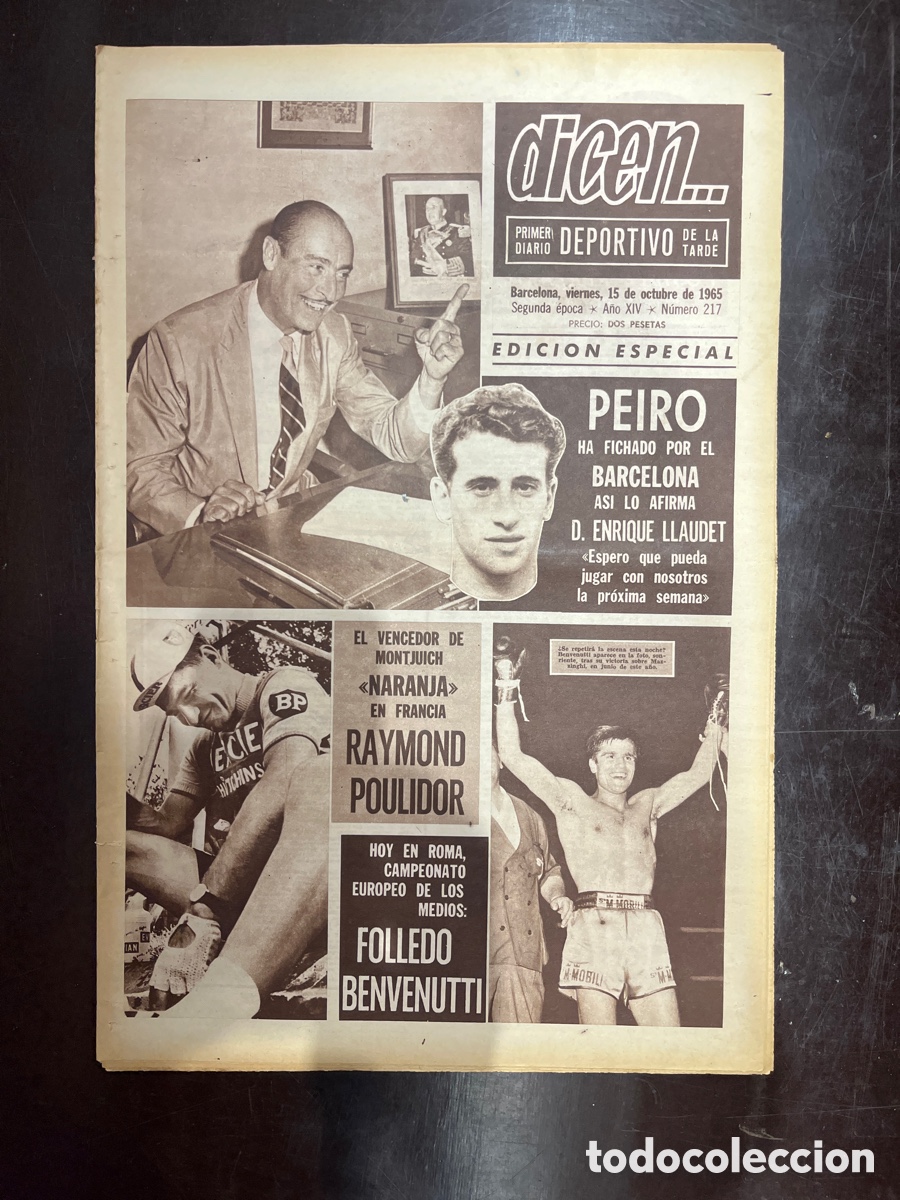 Sammelleidenschaft Sport: REVISTA DICEN&hellip;,DIARIO DEPORTIVO DE LA TARDE, N&Uacute;MERO 217, (BARCELONESA PUBLICACIONES S.A)