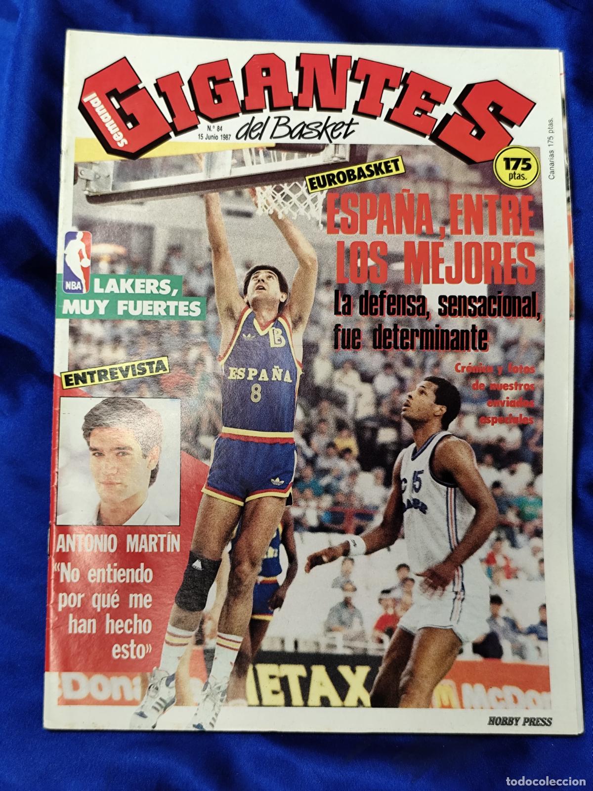 Coleccionismo deportivo: REVISTA GIGANTES DEL BASKET N&ordm; 84 1987 EUROBASKET 87 SELECCION ESPA&Ntilde;OLA - SIN POSTER