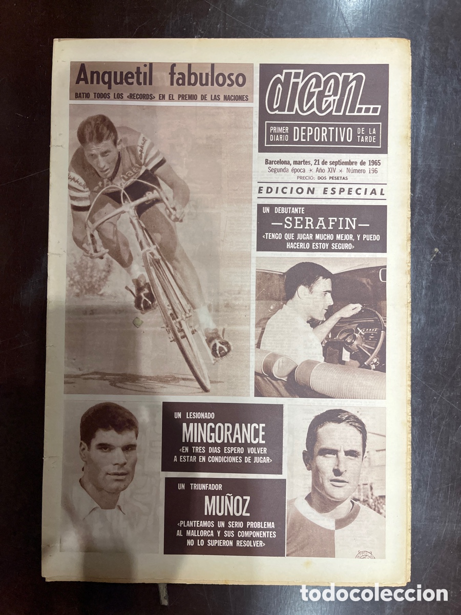 Sammelleidenschaft Sport: REVISTA DICEN&hellip;,DIARIO DEPORTIVO DE LA TARDE, N&Uacute;MERO 196, (BARCELONESA PUBLICACIONES S.A)