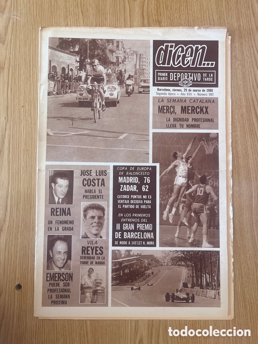 Sports collectibles: REVISTA DICEN&hellip;,DIARIO DEPORTIVO DE LA TARDE, N&Uacute;MERO 980, (BARCELONESA PUBLICACIONES S.A)