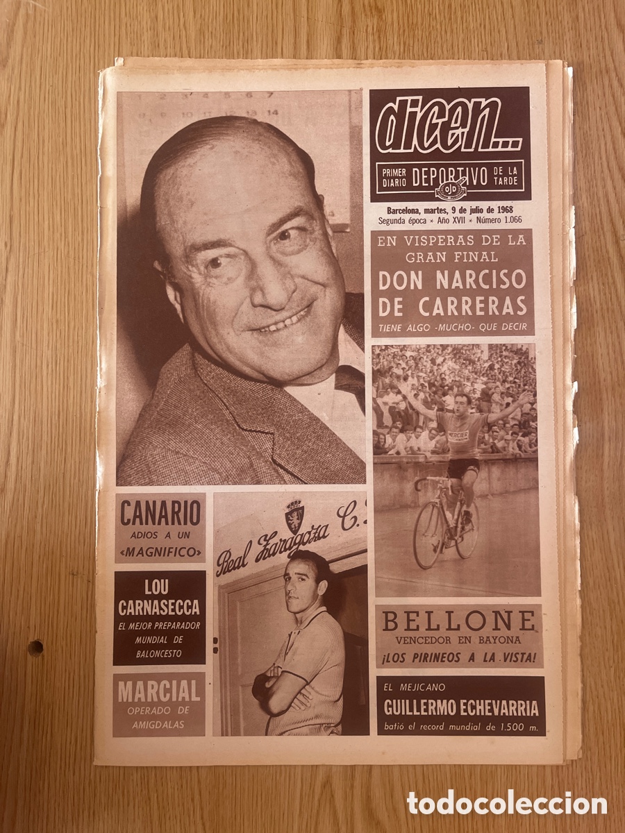 Sammelleidenschaft Sport: REVISTA DICEN&hellip;,DIARIO DEPORTIVO DE LA TARDE, N&Uacute;MERO 1066, (BARCELONESA PUBLICACIONES S.A)