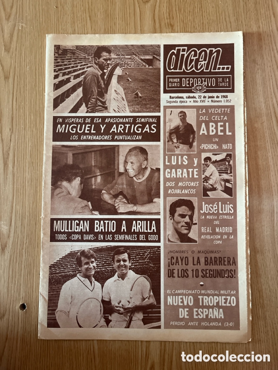 Sammelleidenschaft Sport: REVISTA DICEN&hellip;,DIARIO DEPORTIVO DE LA TARDE, N&Uacute;MERO 1052, (BARCELONESA PUBLICACIONES S.A)
