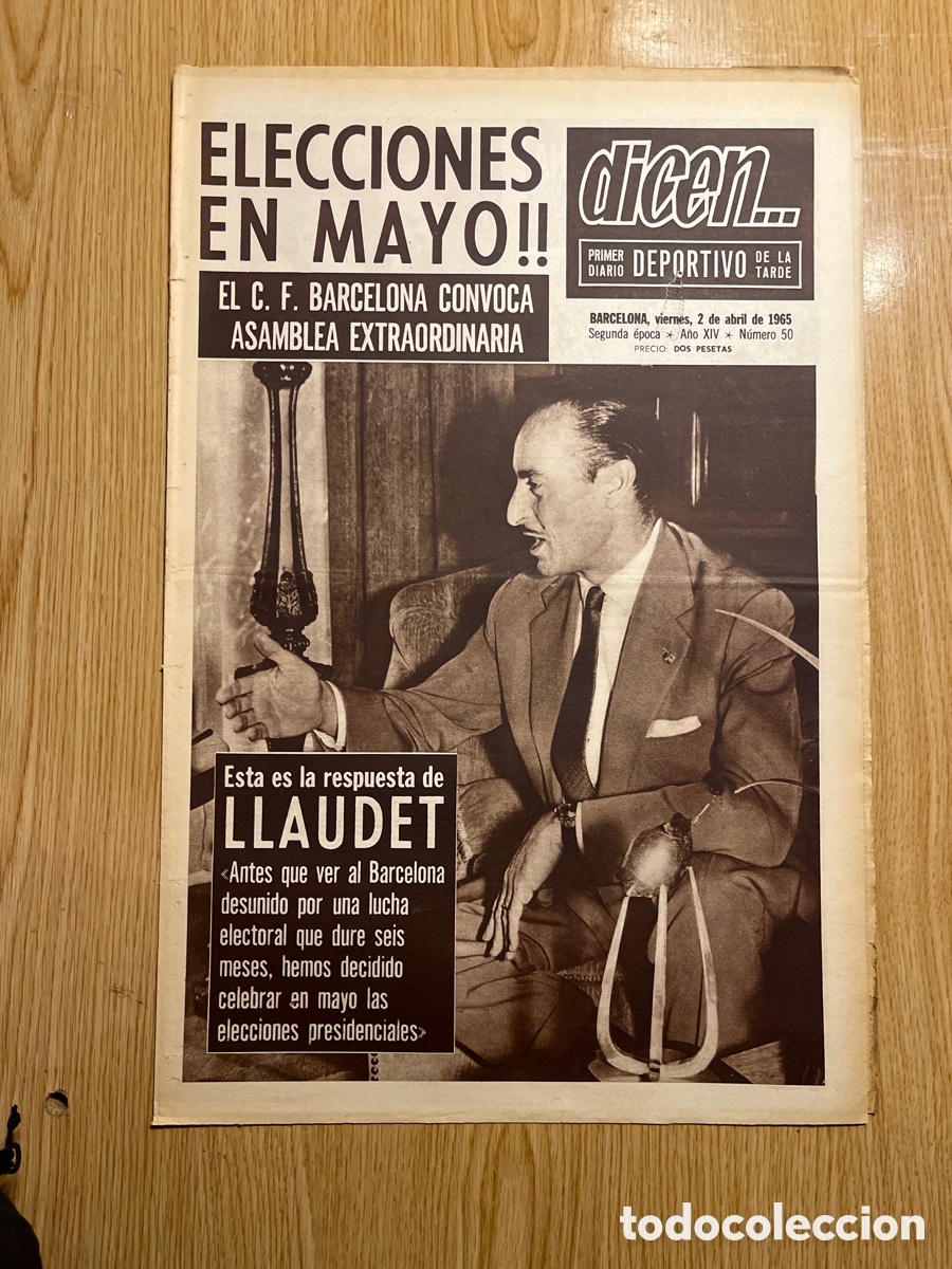 Collezionismo sportivo: REVISTA DICEN&hellip;,DIARIO DEPORTIVO DE LA TARDE, N&Uacute;MERO 50, (BARCELONESA PUBLICACIONES S.A)
