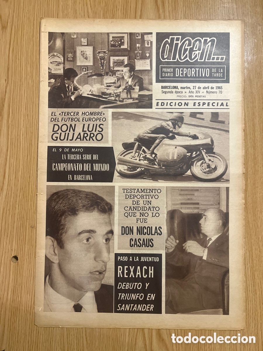 Collezionismo sportivo: REVISTA DICEN&hellip;,DIARIO DEPORTIVO DE LA TARDE, N&Uacute;MERO 70, (BARCELONESA PUBLICACIONES S.A)