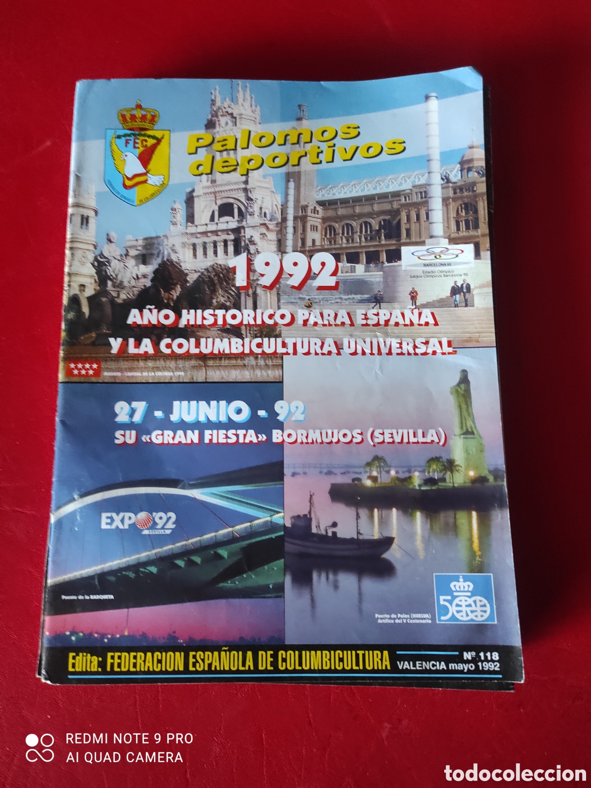 Sports collectibles: Revista palomos deportivos.N&ordm;118, Valencia Mayo 1992