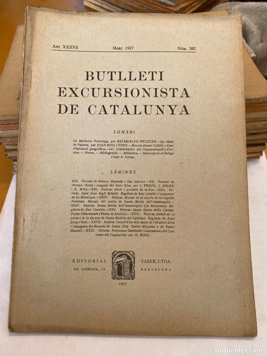 Coleccionismo deportivo: BUTLLETI EXCURSIONISTA DE CATALUNYA N&ordm; 382 MAR&Ccedil; 1927. LA MALLORCA FRESTEGA