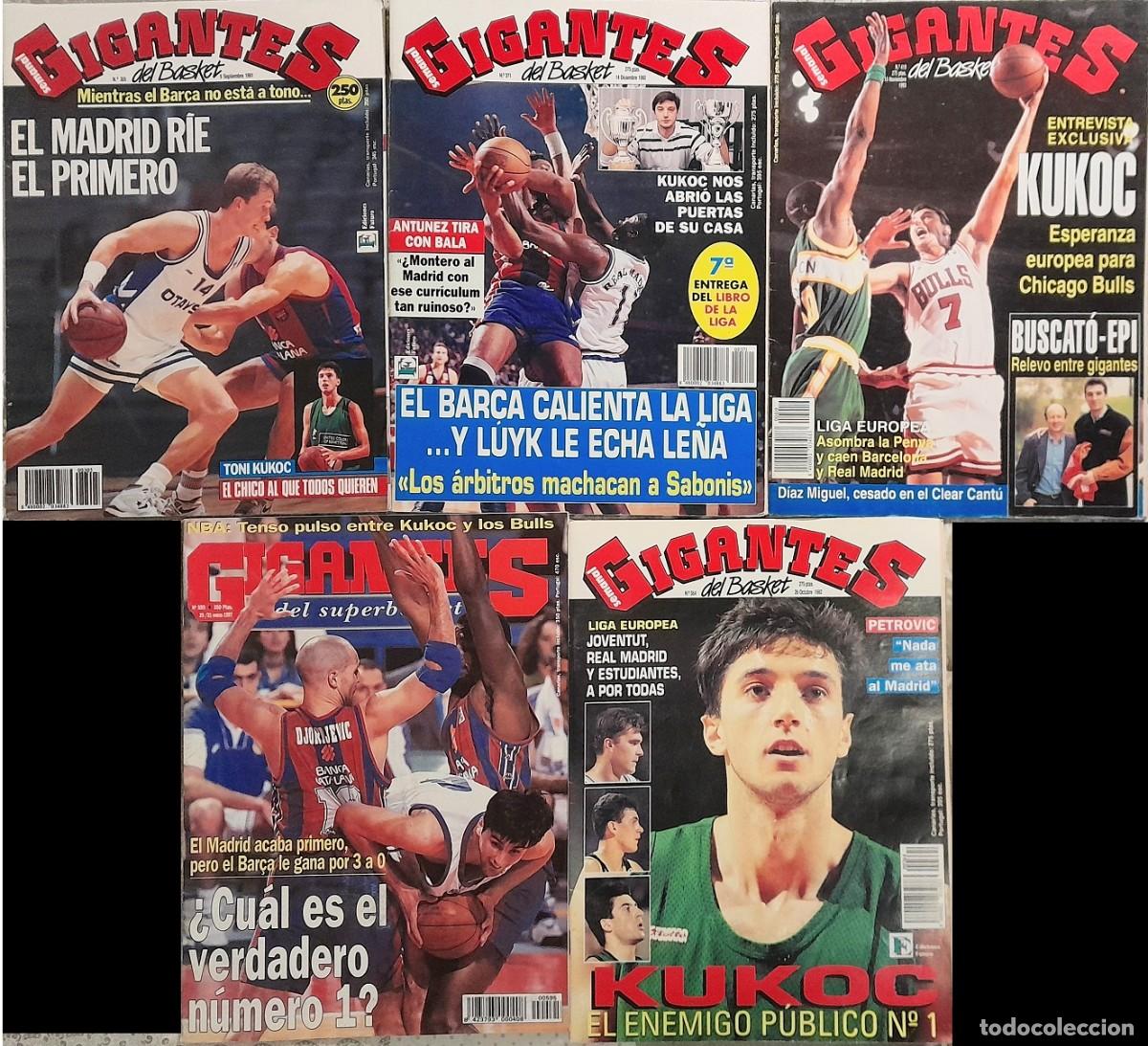 Coleccionismo deportivo: Toni Kukoc - Cinco revistas ''Gigantes del Basket'' (1990-1997) - NBA - Yugoslavia