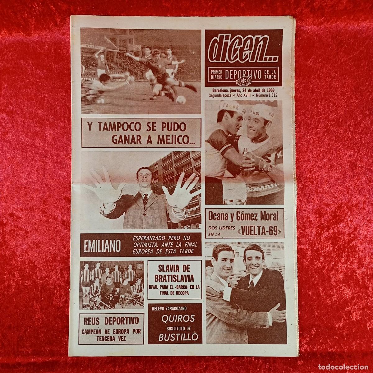 Sammelleidenschaft Sport: REVISTA DICEN - PERIODICO DEPORTIVO - N&Uacute;MERO 1.312 - 24 DE ABRIL DE 1969 - FUTBOL / 10