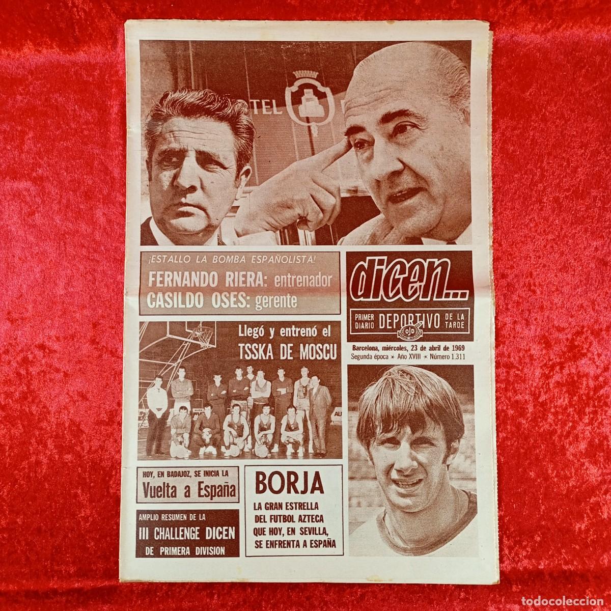 Sports collectibles: REVISTA DICEN - PERIODICO DEPORTIVO - N&Uacute;MERO 1.311 - 23 DE ABRIL DE 1969 - FUTBOL / 11