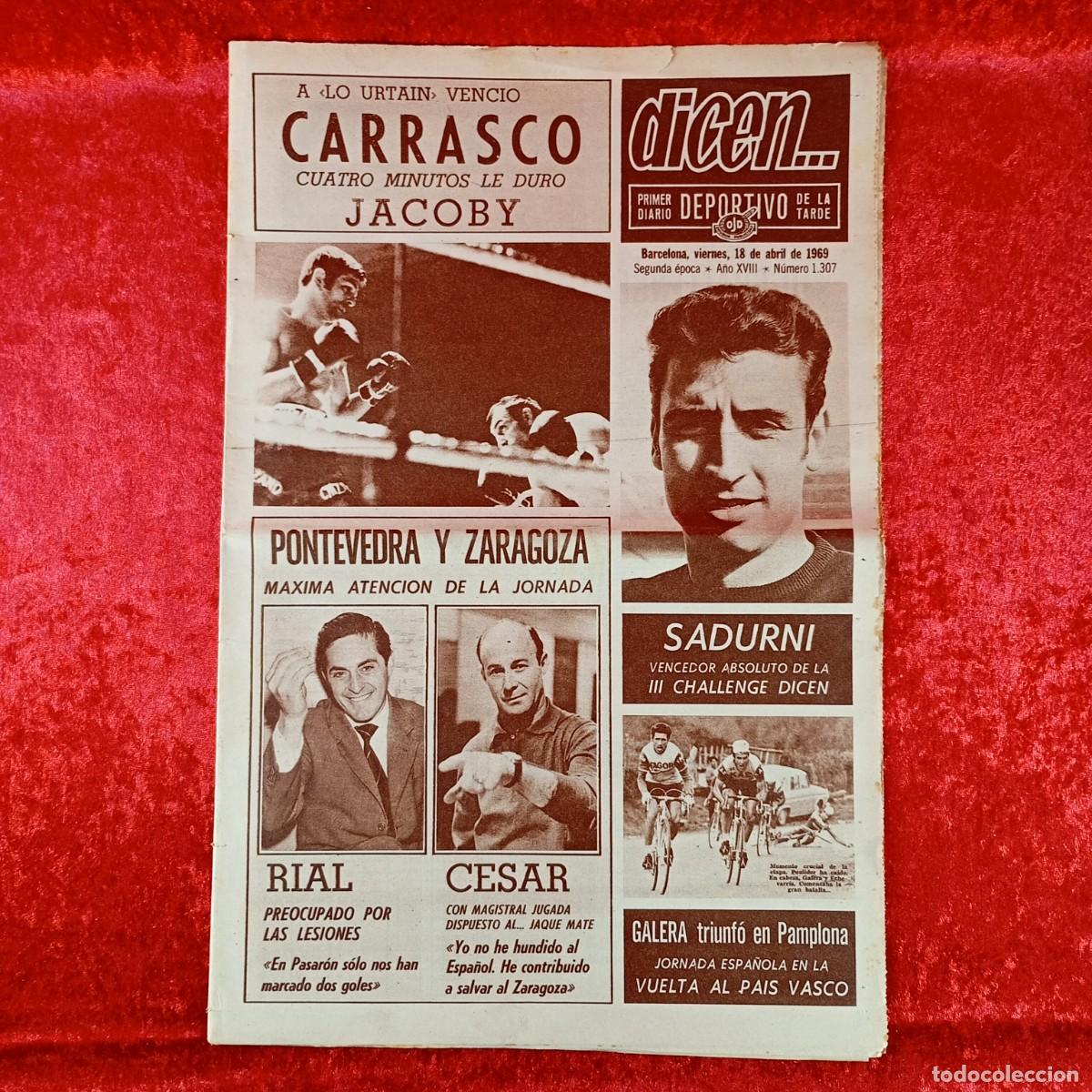Sports collectibles: REVISTA DICEN - PERIODICO DEPORTIVO - N&Uacute;MERO 1.307 - 18 DE ABRIL DE 1969 - FUTBOL / 13