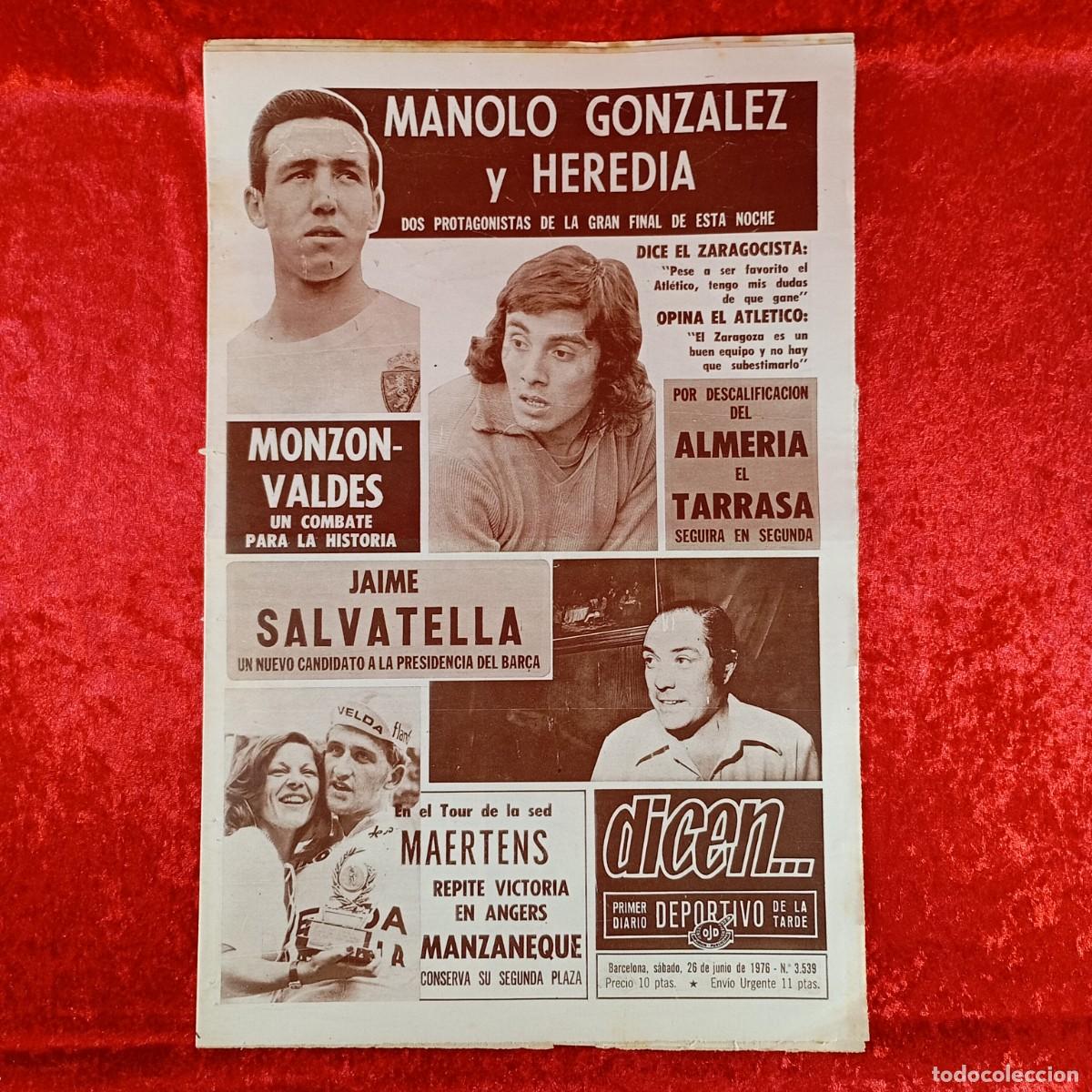 Sports collectibles: REVISTA DICEN - PERIODICO DEPORTIVO - N&Uacute;MERO 3.539 - 26 DE JUNIO DE 1976 - FUTBOL / 26