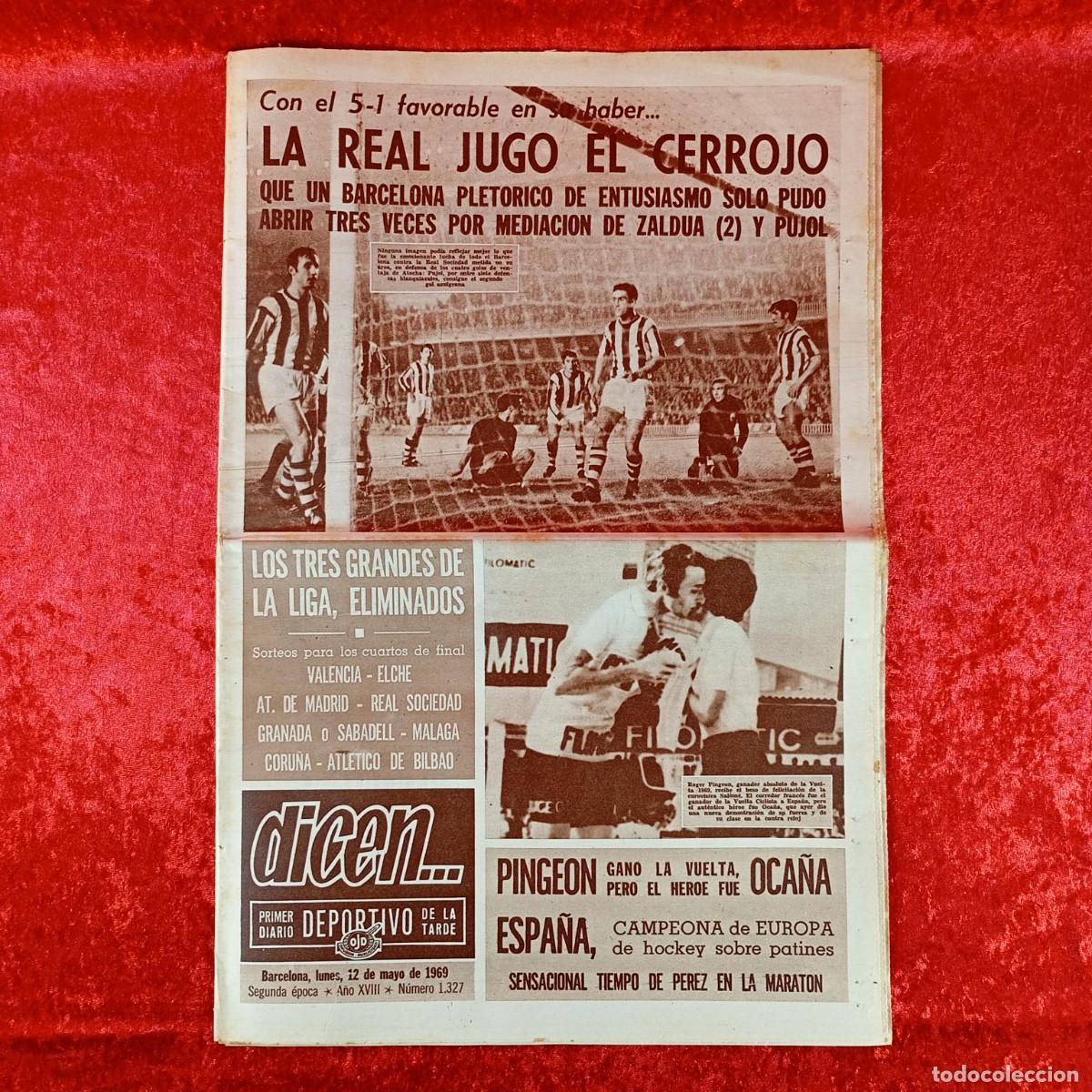Collectionnisme sportif: REVISTA DICEN - PERIODICO DEPORTIVO - N&Uacute;MERO 1.327 - 12 DE MAYO DE 1969 - FUTBOL / 38