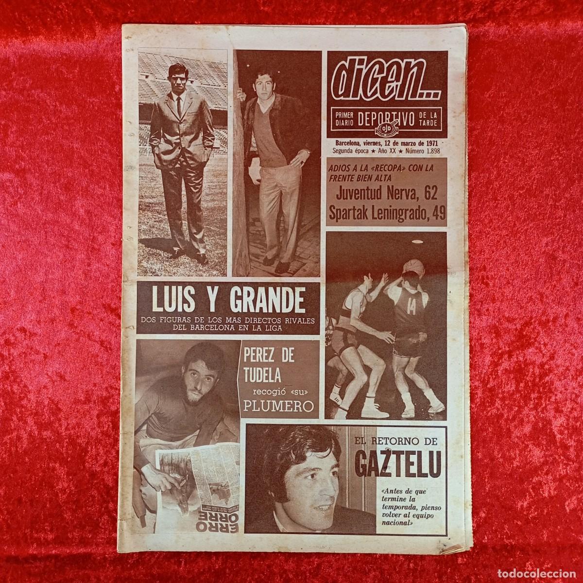 Collectionnisme sportif: REVISTA DICEN - PERIODICO DEPORTIVO - N&Uacute;MERO 1.898 - 12 DE MARZO DE 1971 - FUTBOL / 44