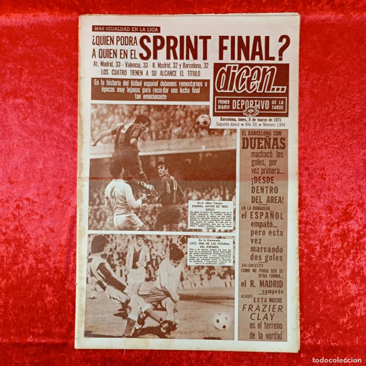 Sammelleidenschaft Sport: REVISTA DICEN - PERIODICO DEPORTIVO - N&Uacute;MERO 1.894 - 8 DE MARZO DE 1971 - FUTBOL / 48