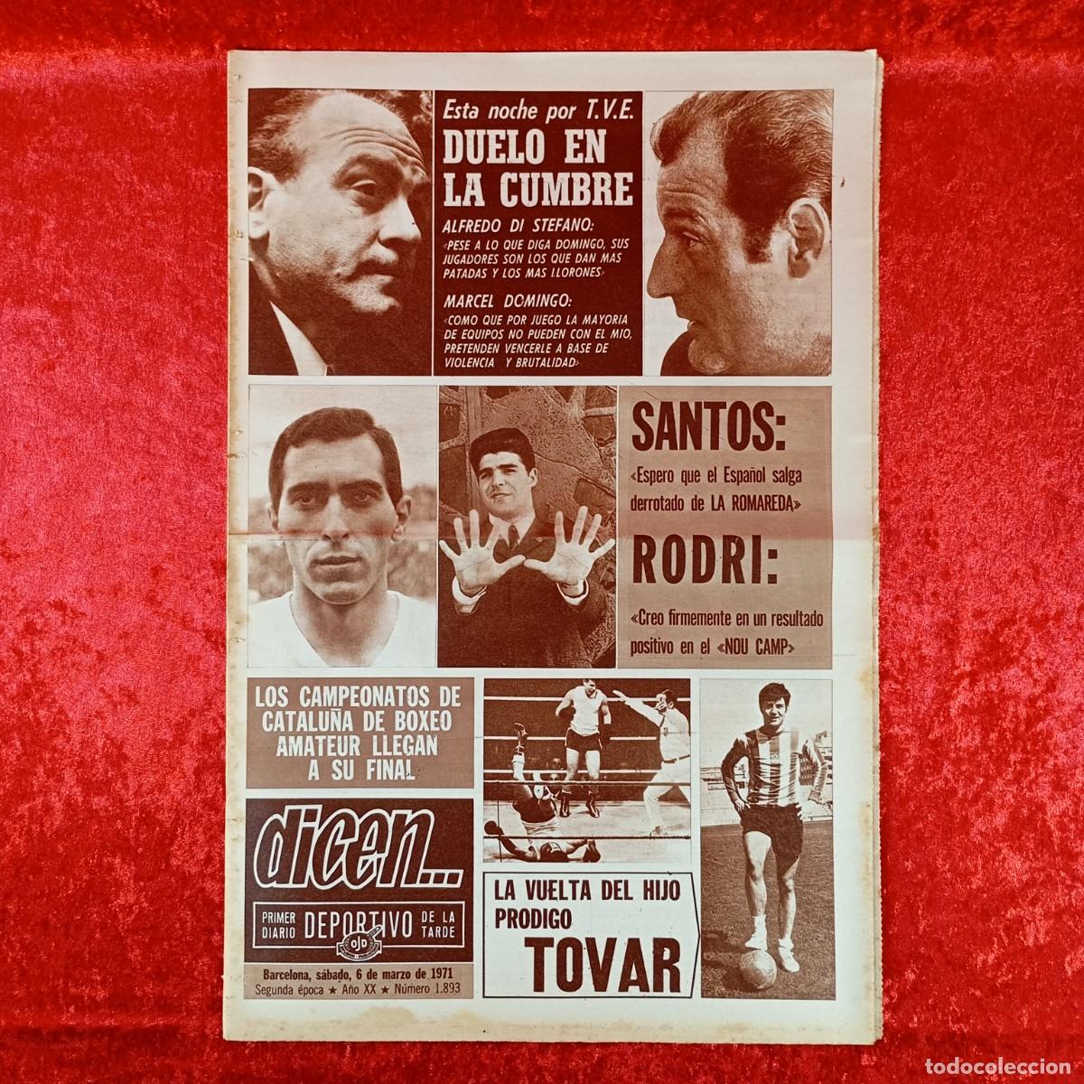 Sports collectibles: REVISTA DICEN - PERIODICO DEPORTIVO - N&Uacute;MERO 1.893 - 6 DE MARZO DE 1971 - FUTBOL / 49