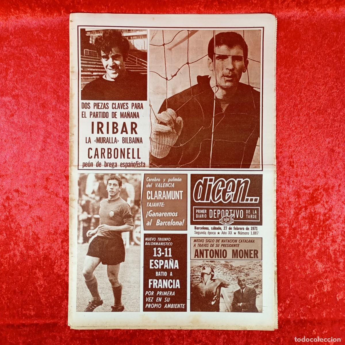 Sammelleidenschaft Sport: REVISTA DICEN - PERIODICO DEPORTIVO - N&Uacute;MERO 1.887 - 27 DE FEBRERO DE 1971 - FUTBOL / 55