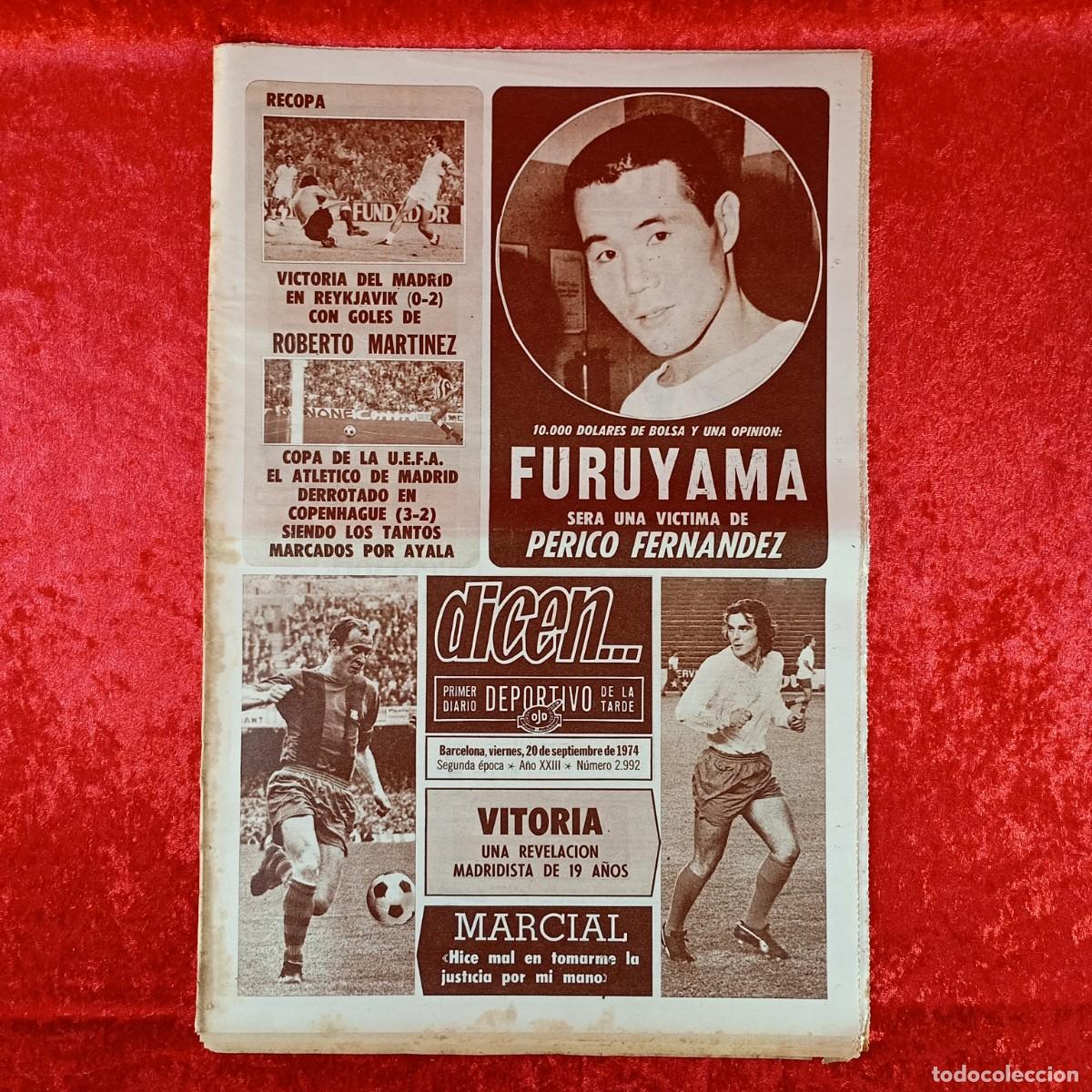 Collectionnisme sportif: REVISTA DICEN - PERIODICO DEPORTIVO - N&Uacute;MERO 2.992 - 20 DE SEPTIEMBRE DE 1974 - FUTBOL / 60