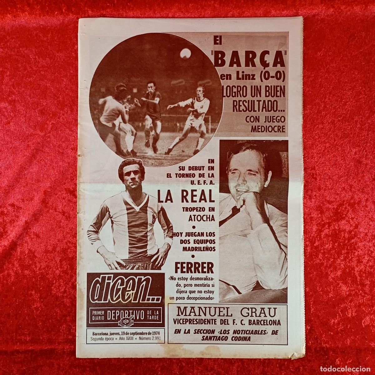 Sammelleidenschaft Sport: REVISTA DICEN - PERIODICO DEPORTIVO - N&Uacute;MERO 2.991 - 19 DE SEPTIEMBRE DE 1974 - FUTBOL / 61