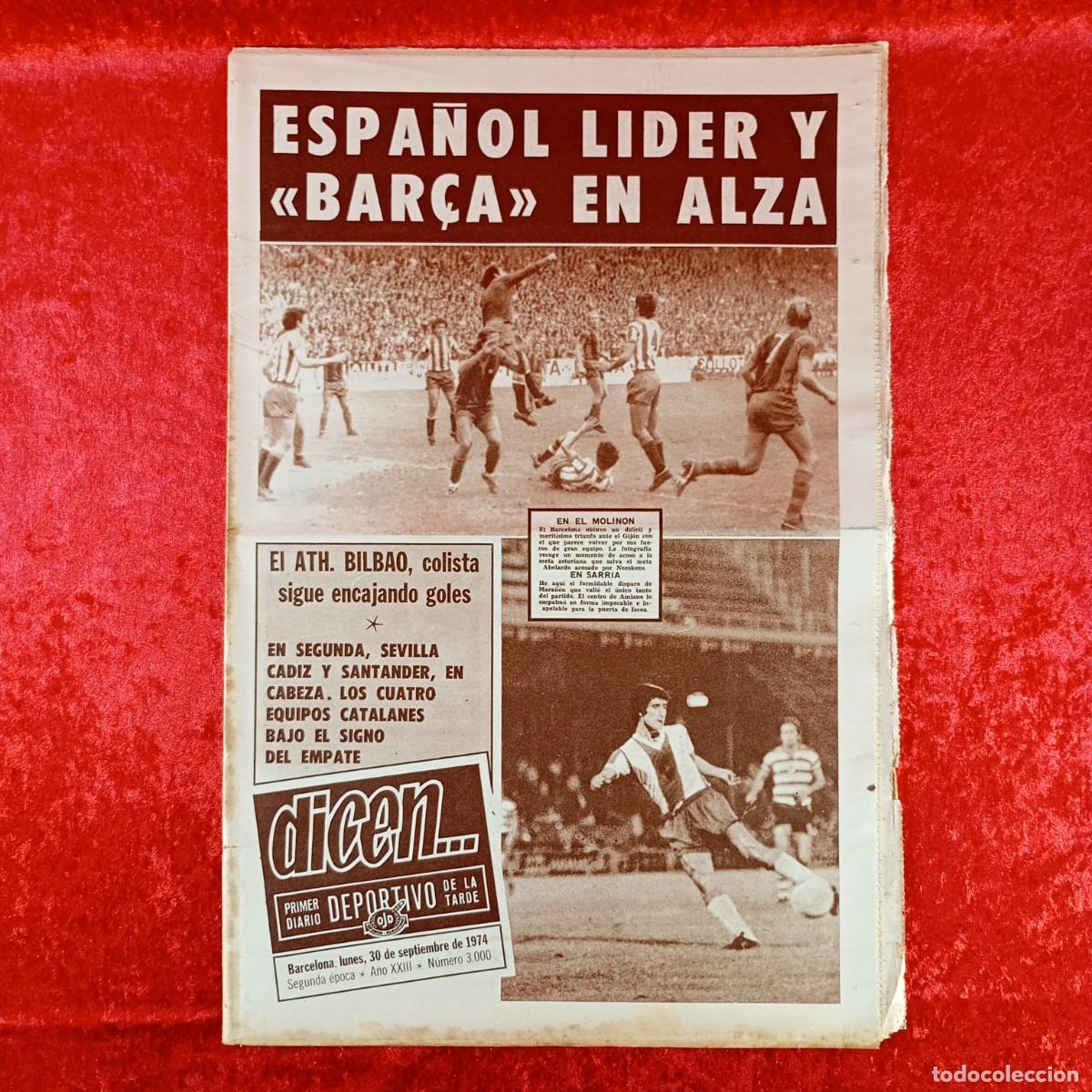 Sports collectibles: REVISTA DICEN - PERIODICO DEPORTIVO - N&Uacute;MERO 3.000 - 30 DE SEPTIEMBRE DE 1974 - FUTBOL / 84