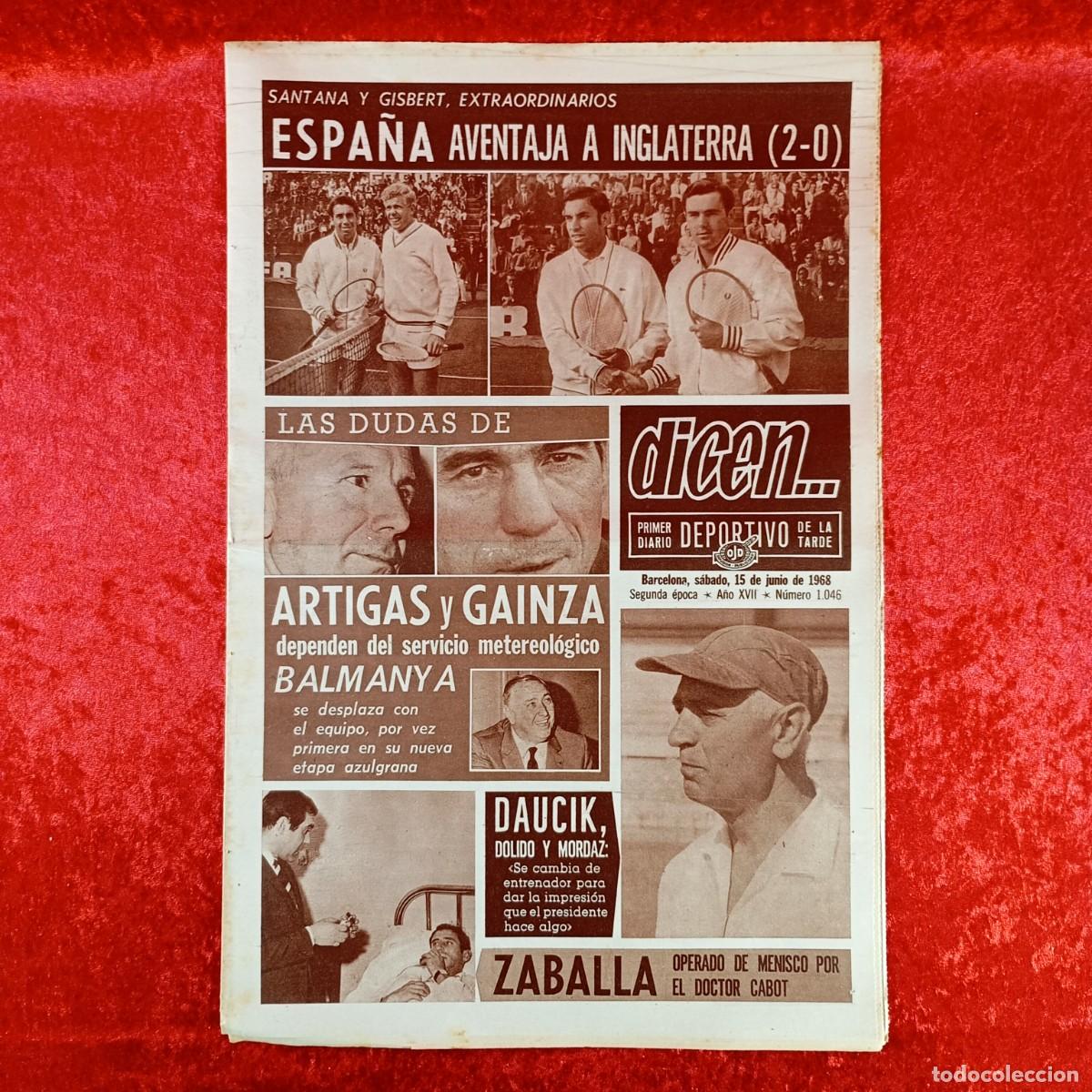 Sports collectibles: REVISTA DICEN - PERIODICO DEPORTIVO - N&Uacute;MERO 1.046 - 15 DE JUNIO DE 1968 - FUTBOL / 91
