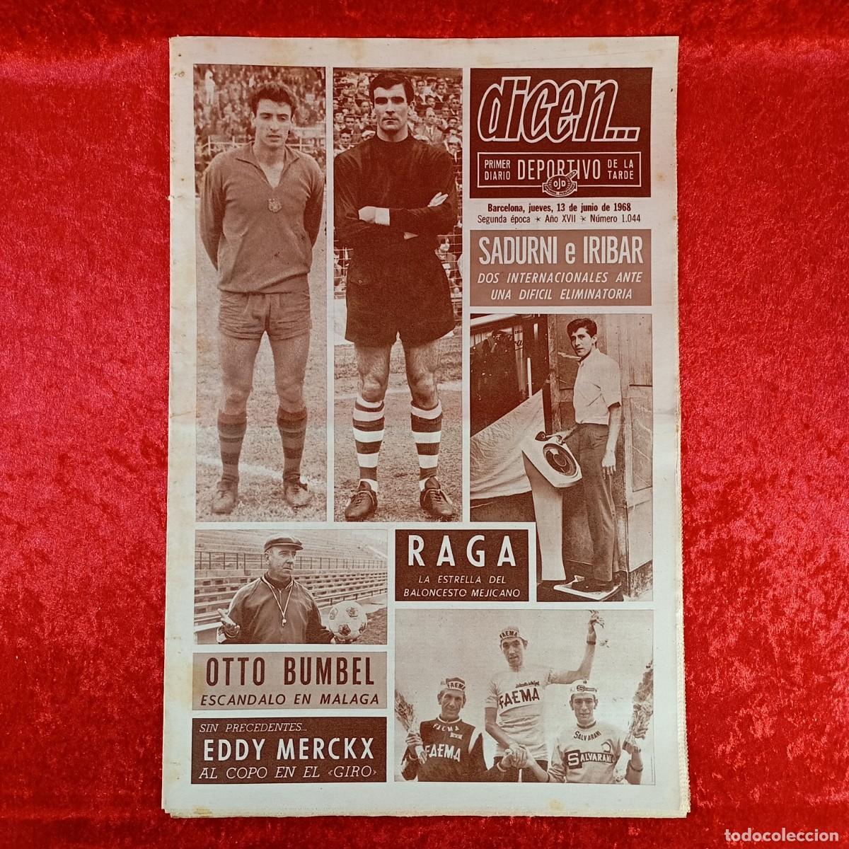 Collectionnisme sportif: REVISTA DICEN - PERIODICO DEPORTIVO - N&Uacute;MERO 1.044 - 13 DE JUNIO DE 1968 - FUTBOL / 93