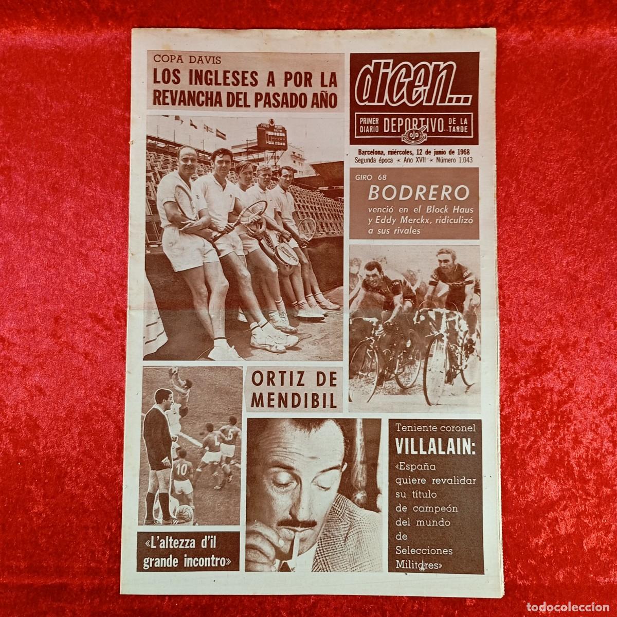 Sammelleidenschaft Sport: REVISTA DICEN - PERIODICO DEPORTIVO - N&Uacute;MERO 1.043 - 12 DE JUNIO DE 1968 - FUTBOL / 94