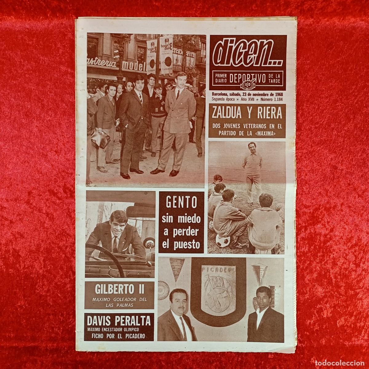 Collectionnisme sportif: REVISTA DICEN - PERIODICO DEPORTIVO - N&Uacute;MERO 1.184 - 23 NOVIEMBRE DE 1968 - FUTBOL / 112