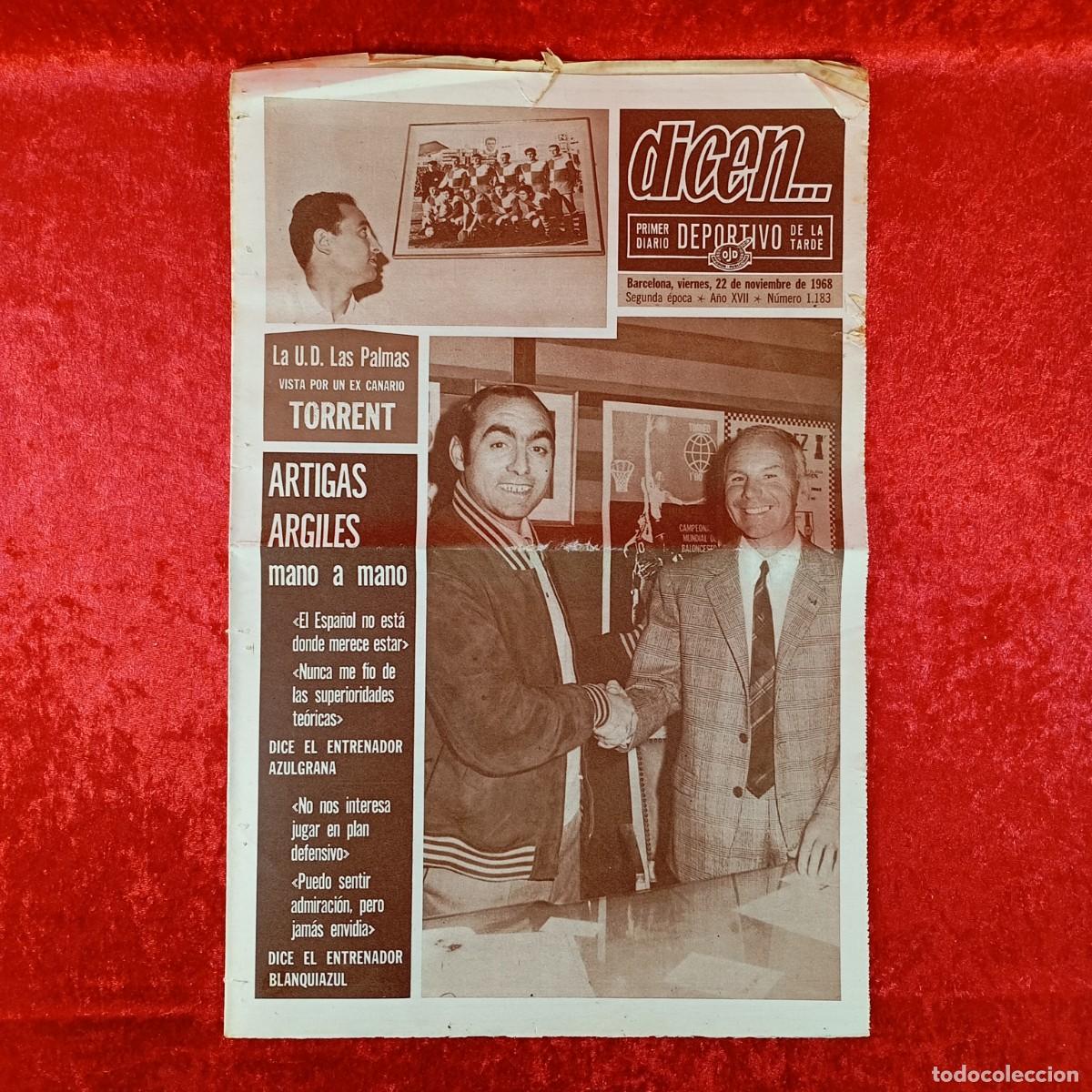 Sammelleidenschaft Sport: REVISTA DICEN - PERIODICO DEPORTIVO - N&Uacute;MERO 1.183 - 22 NOVIEMBRE DE 1968 - FUTBOL / 113