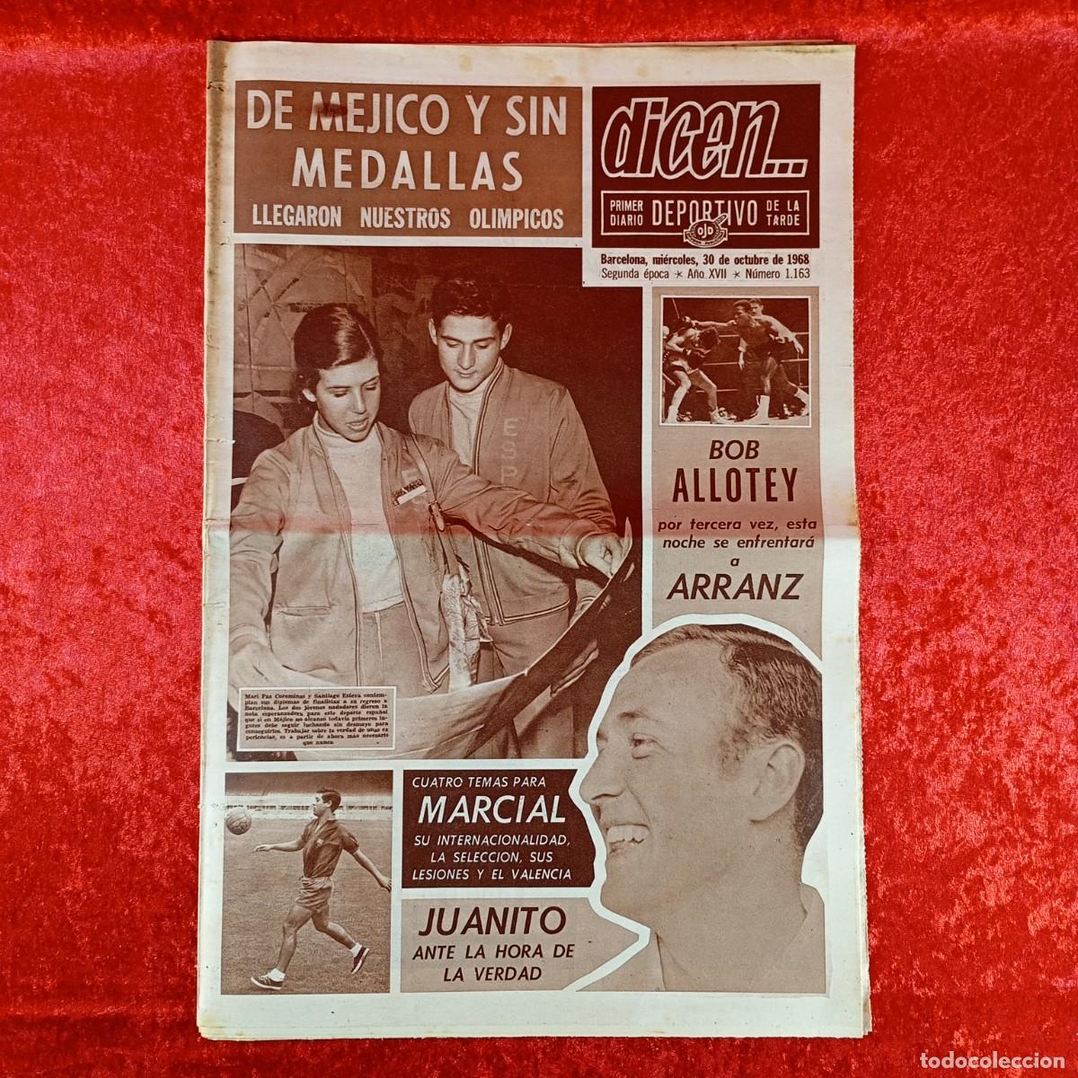 Collectionnisme sportif: REVISTA DICEN - PERIODICO DEPORTIVO - N&Uacute;MERO 1.163 - 30 DE OCTUBRE DE 1968 - FUTBOL / 119