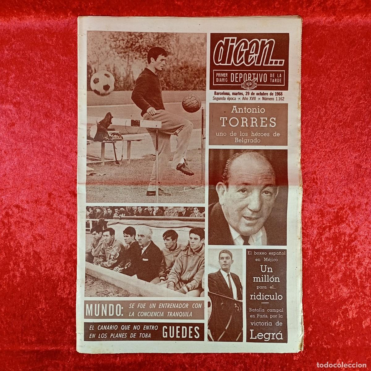 Sammelleidenschaft Sport: REVISTA DICEN - PERIODICO DEPORTIVO - N&Uacute;MERO 1.162 - 29 DE OCTUBRE DE 1968 - FUTBOL / 120