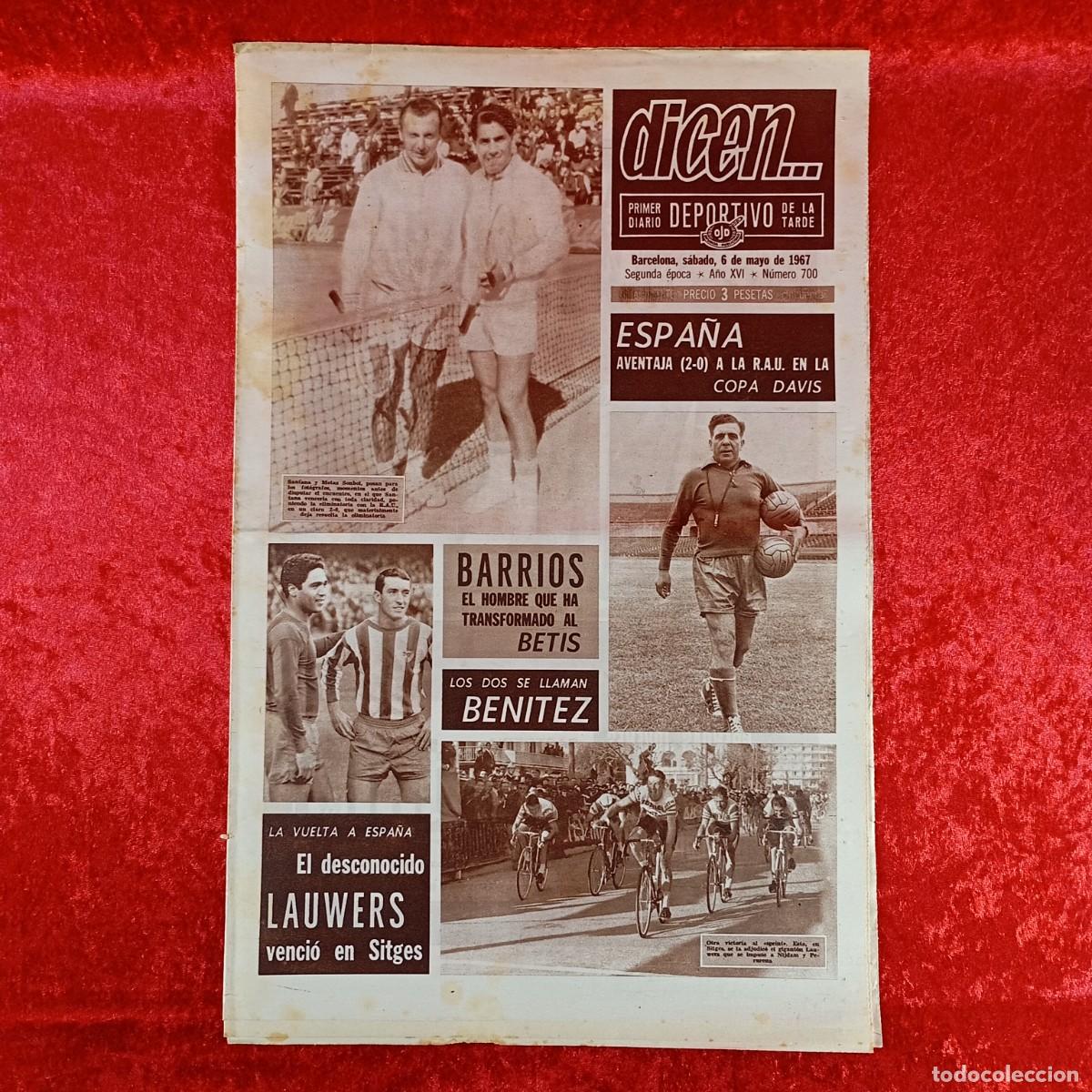 Sammelleidenschaft Sport: REVISTA DICEN - PERIODICO DEPORTIVO - N&Uacute;MERO 700 - 6 DE MAYO DE 1967 - FUTBOL / 160