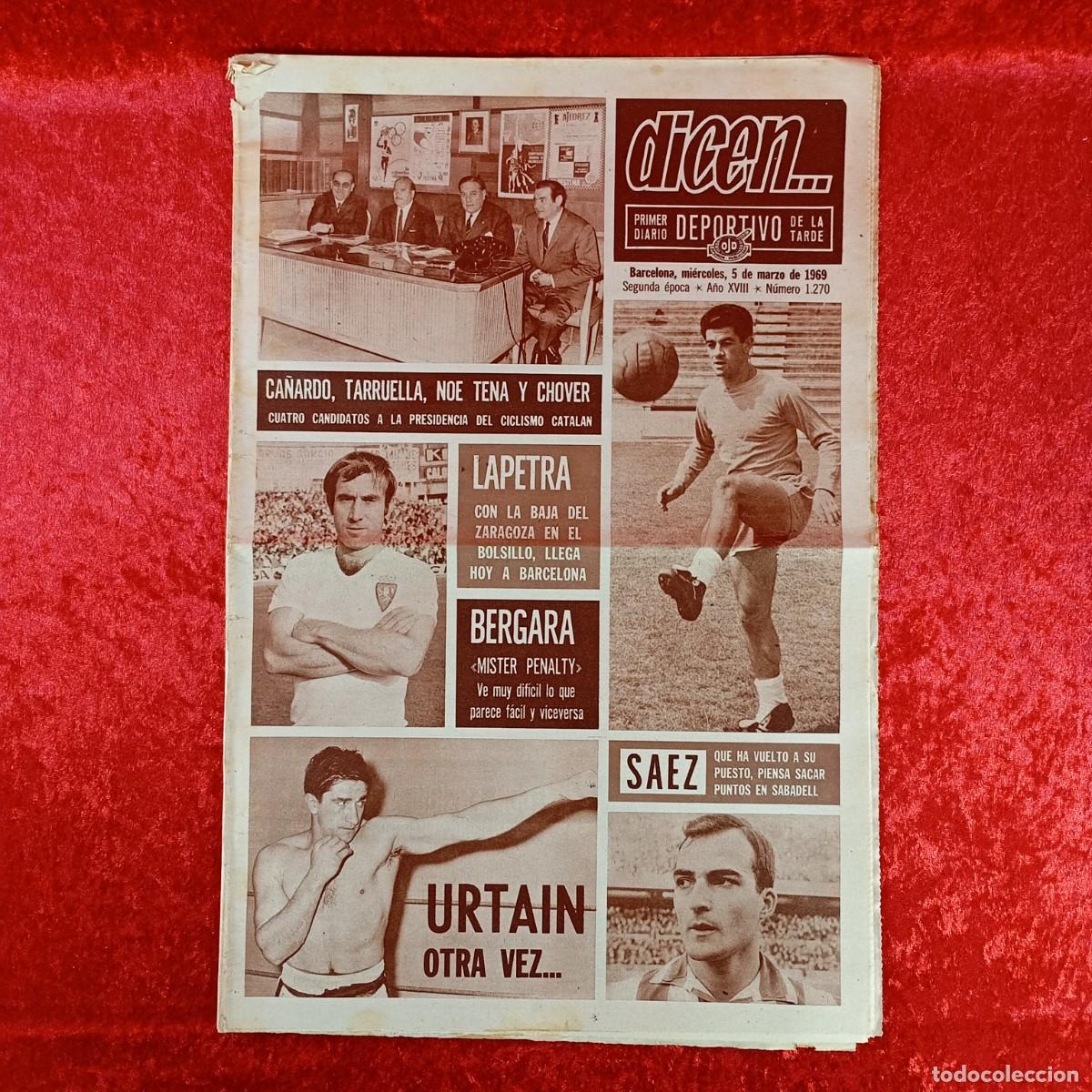Sammelleidenschaft Sport: REVISTA DICEN - PERIODICO DEPORTIVO - N&Uacute;MERO 1.270 - 5 DE MARZO DE 1969 - FUTBOL / 233