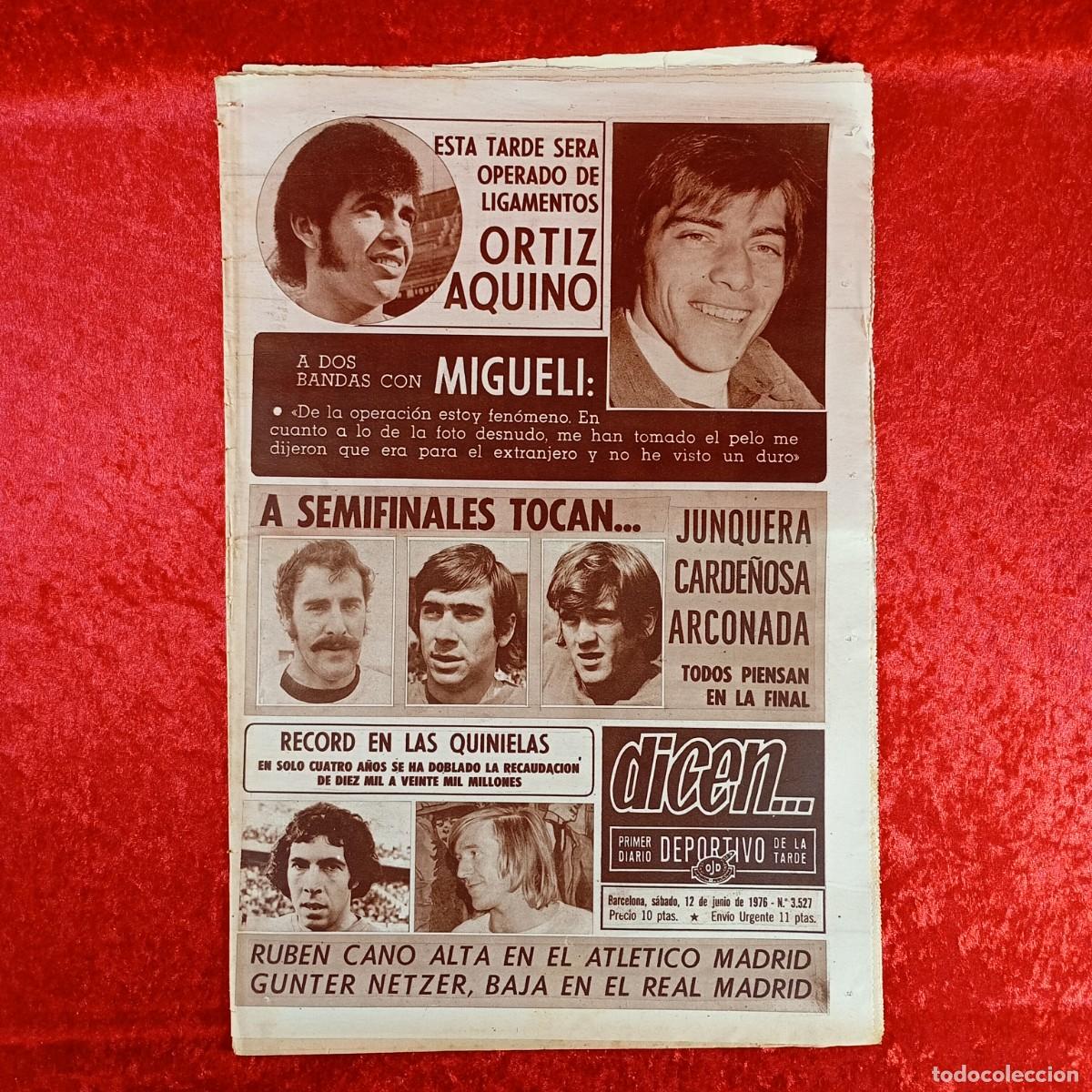 Sammelleidenschaft Sport: REVISTA DICEN - PERIODICO DEPORTIVO - N&Uacute;MERO 3.527 - 12 DE JUNIO DE 1976 - FUTBOL / 239
