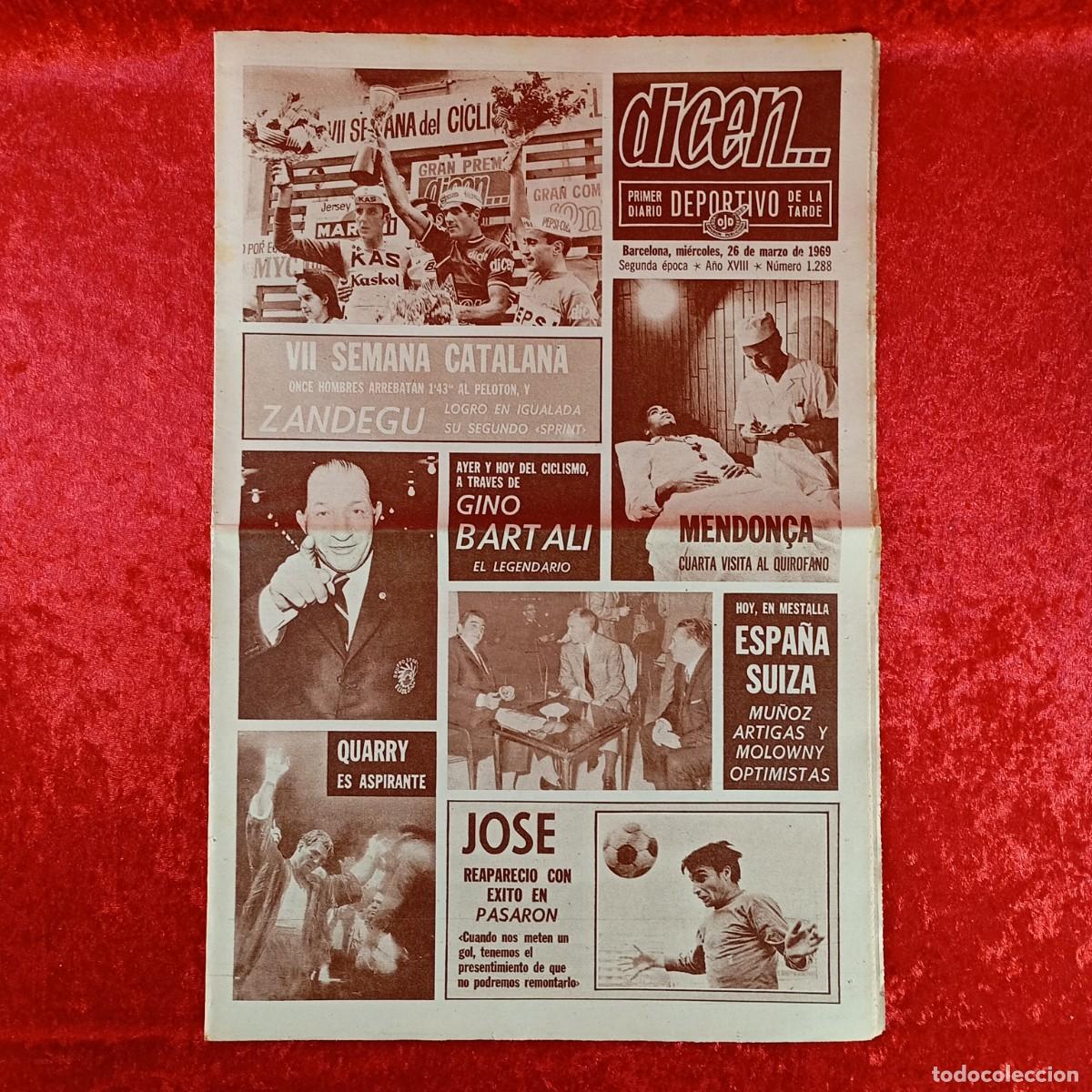 Sammelleidenschaft Sport: REVISTA DICEN - PERIODICO DEPORTIVO - N&Uacute;MERO 1.288 - 26 DE MARZO DE 1969 - FUTBOL / 275