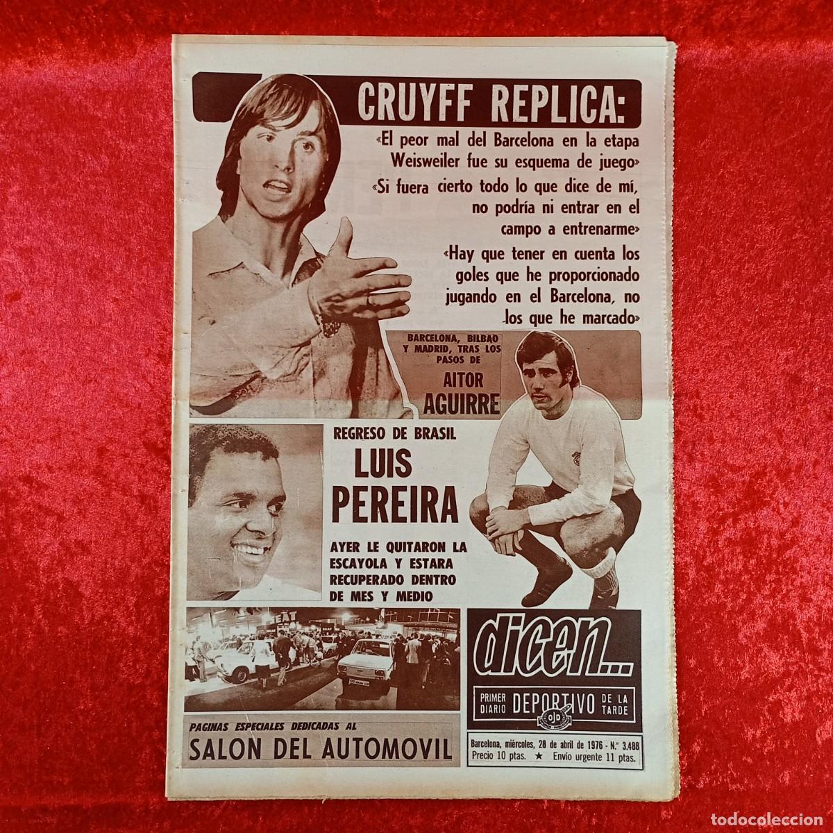 Collectionnisme sportif: REVISTA DICEN - PERIODICO DEPORTIVO - N&Uacute;MERO 3.488 - 28 DE ABRIL DE 1976 - FUTBOL / 288